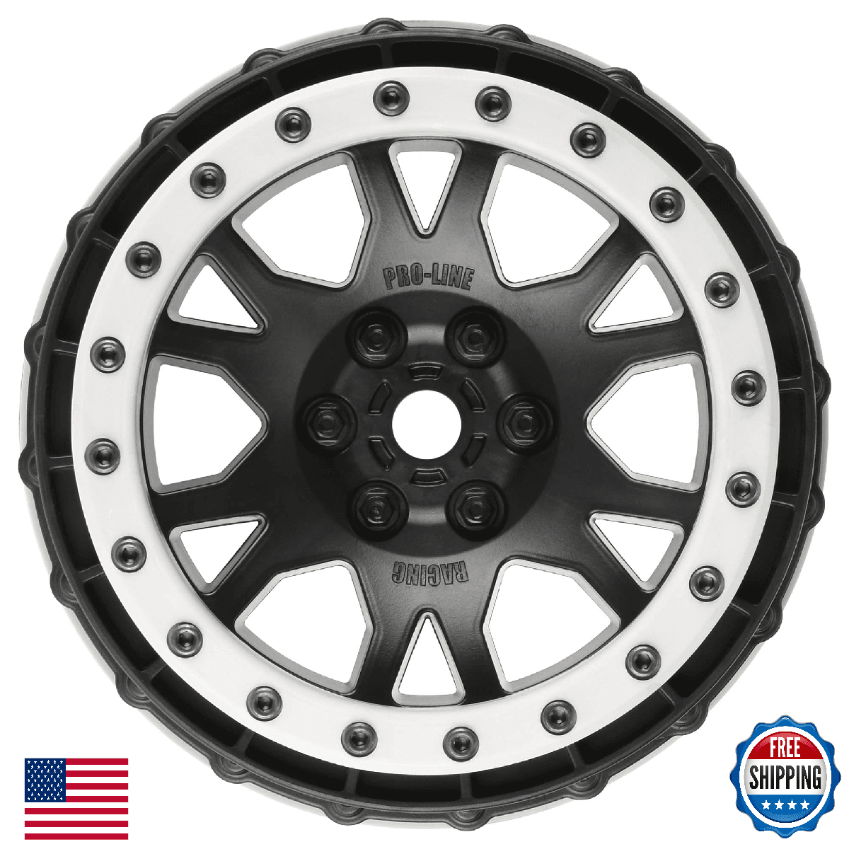 Pro-Line Racing Impulse Pro-Loc Black Wheel with Gray Ring RC Tire - Image 1