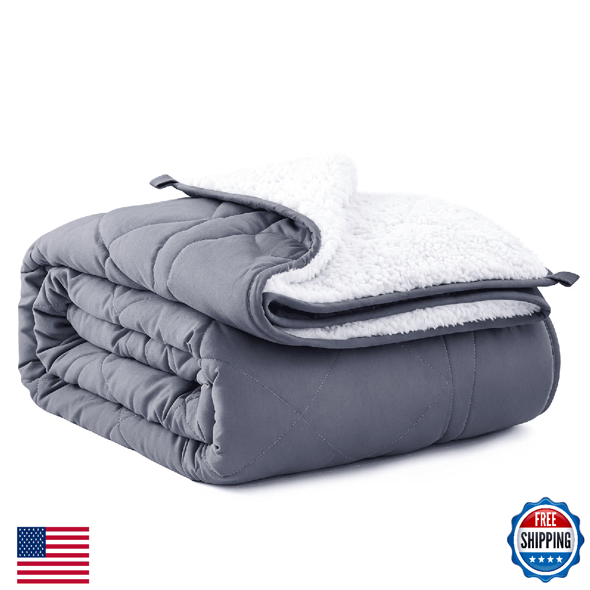 OMYSTYLE Sherpa Reversible Weighted Blanket, Cooling Heavy Blanket for Adults, R - Image 1