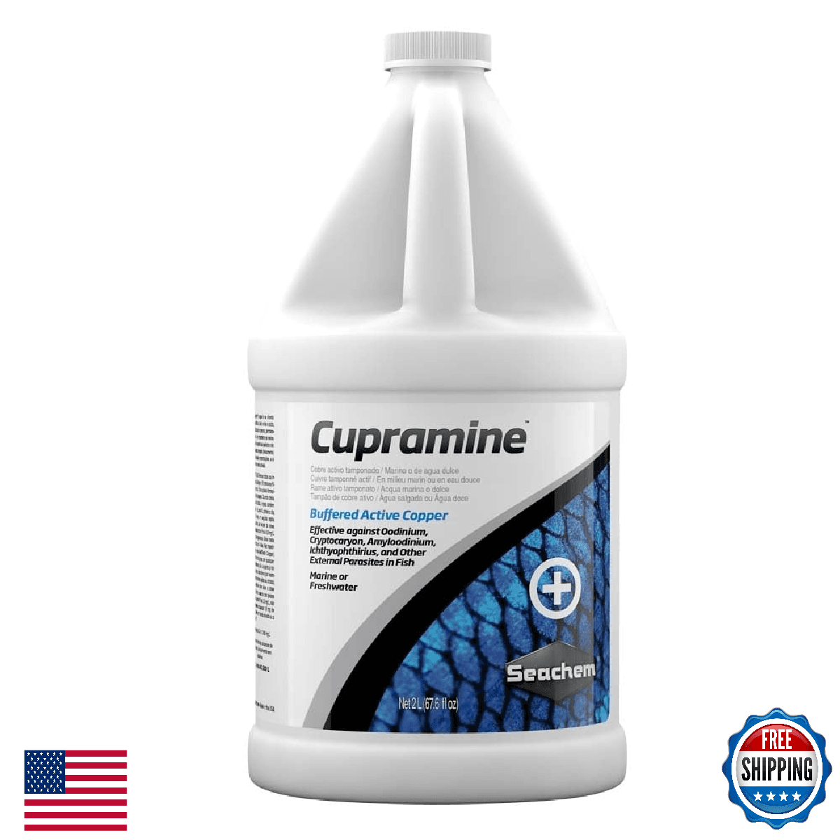 Cupramine 2L Aquarium Copper Treatment 67.6oz Fish Tank Water Conditioner - Image 1