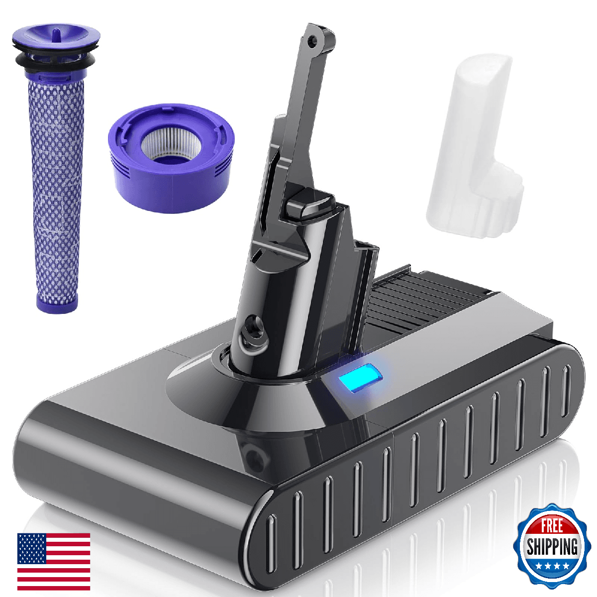 Bonacell 7000mAh Replacement for Dyson V8 Battery SV10 21.6V Li-ion Compatible w - Image 1