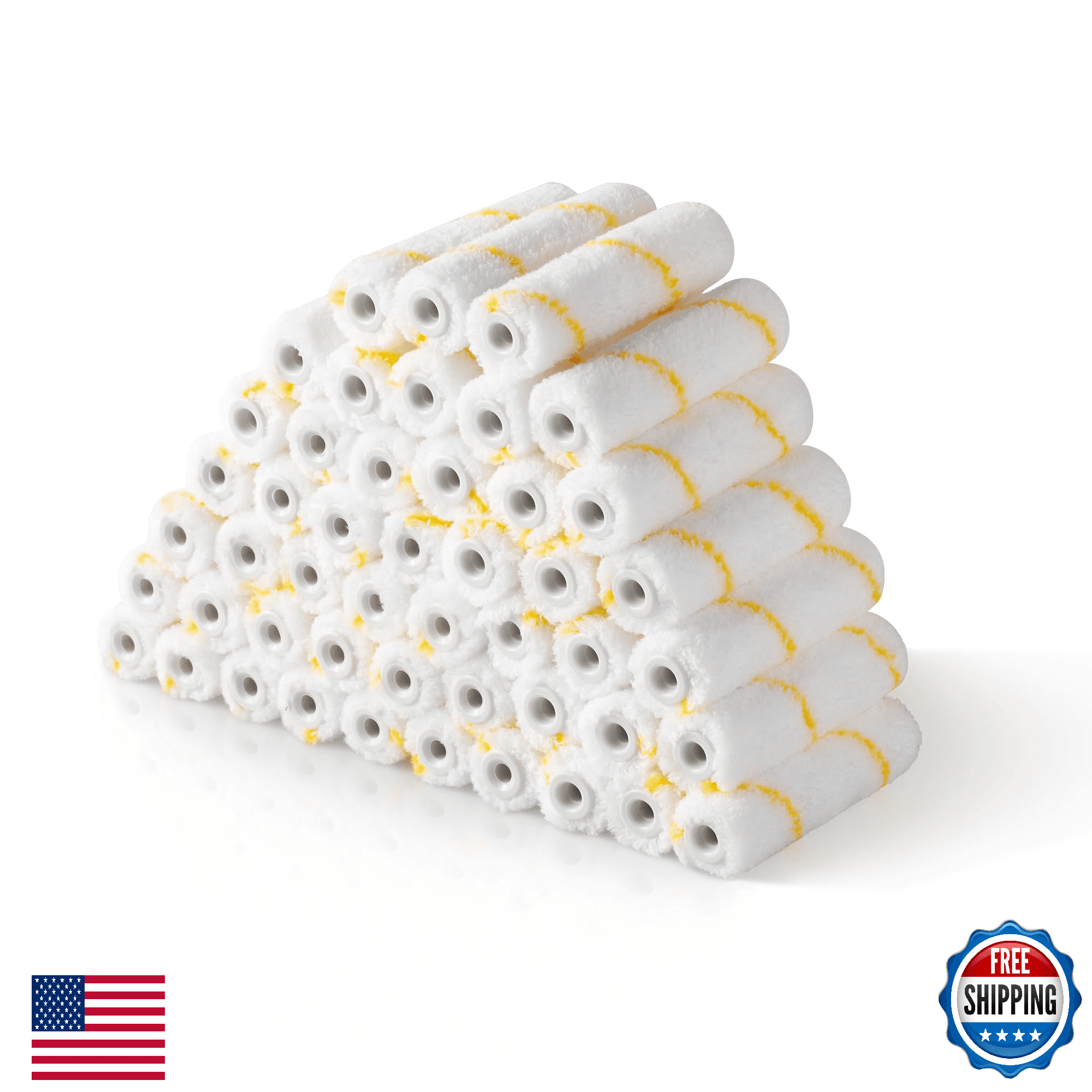 Voomey 4in Paint Roller Covers 1/3" Nap Mini Roller Home Painting Supplies Pack - Image 1