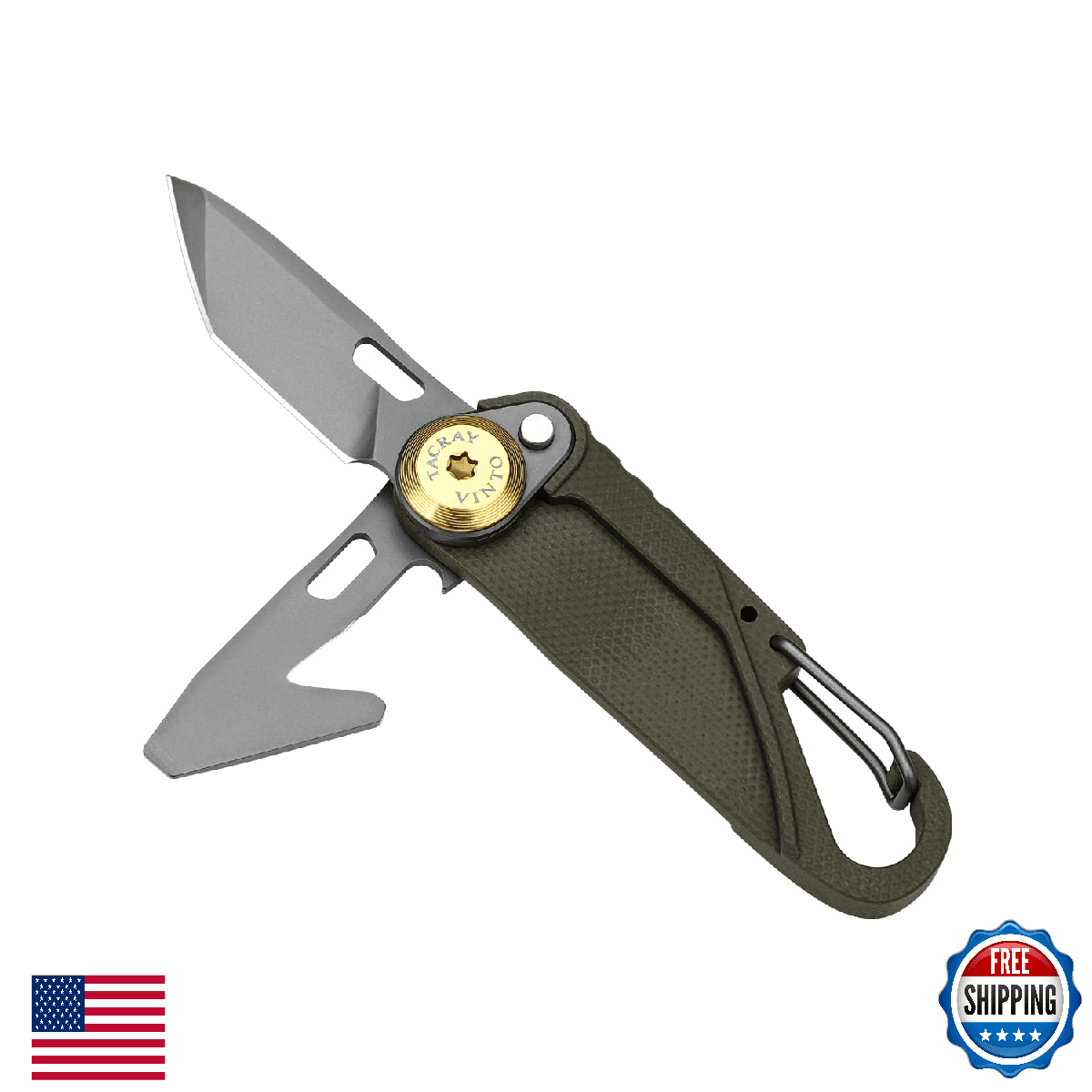 TACRAY Vinto 5-in-1 Mini Utility Keychain Knife – Ultra-Light Compact Multitool - Image 1