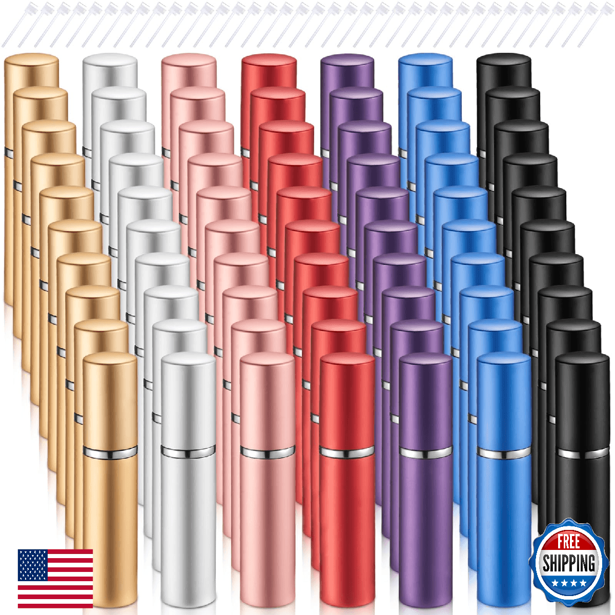 Motiskyy 70x 5ml Refillable Perfume Atomizers Bulk Mini Travel Cologne Sprayers - Image 1