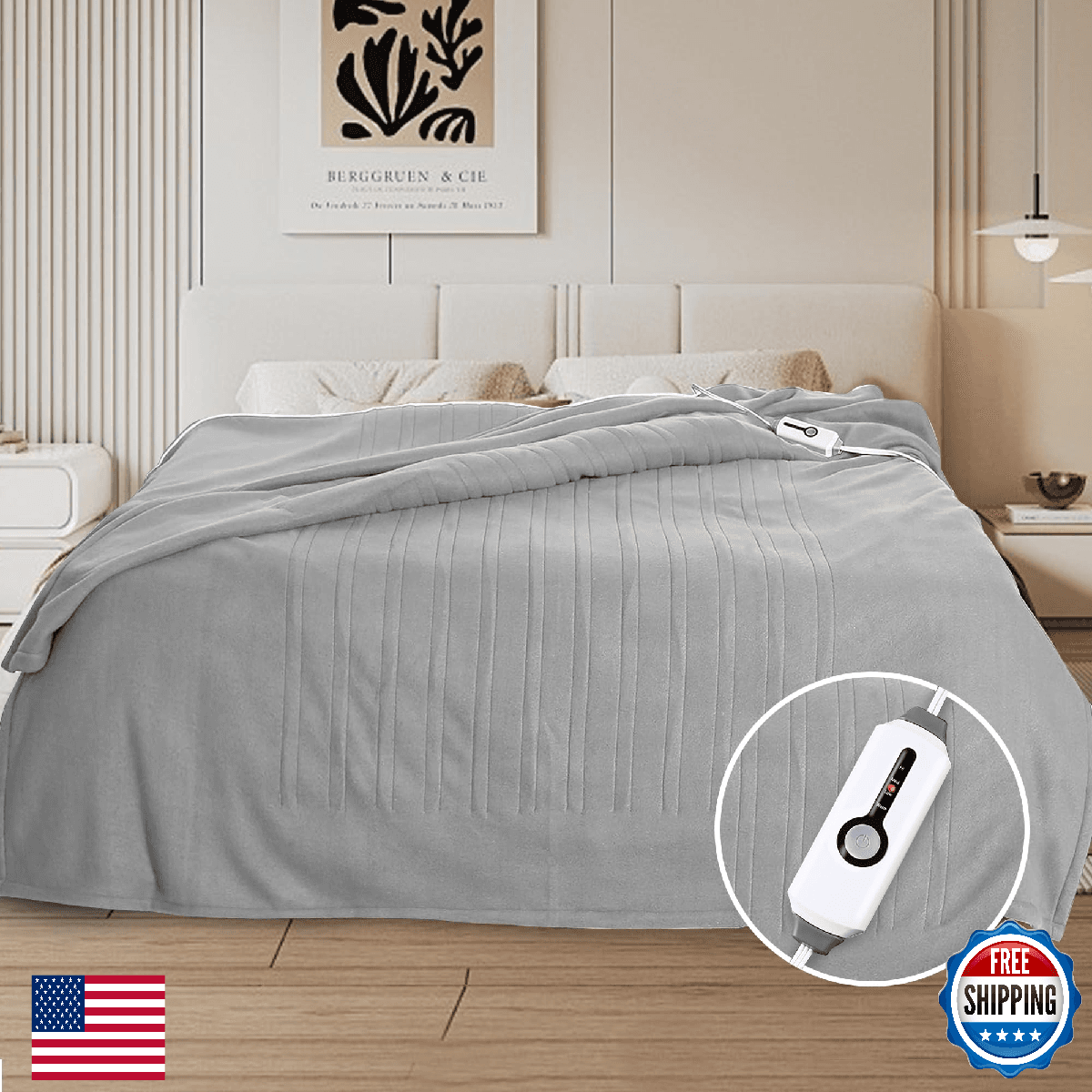 Eydna Electric Heated Blanket Full Size 72"x84" Soft Fleece with 10H Auto-Off 4 - Image 1