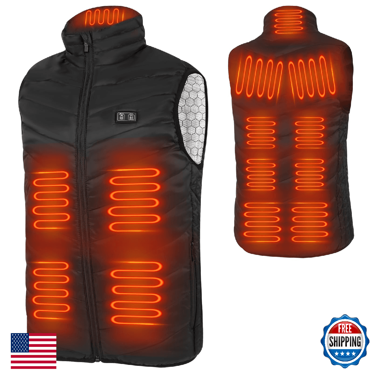 D1D9 Heated Vest for Men Women, 13 Heat Zones, Electric Warming Waistcoat - Image 1