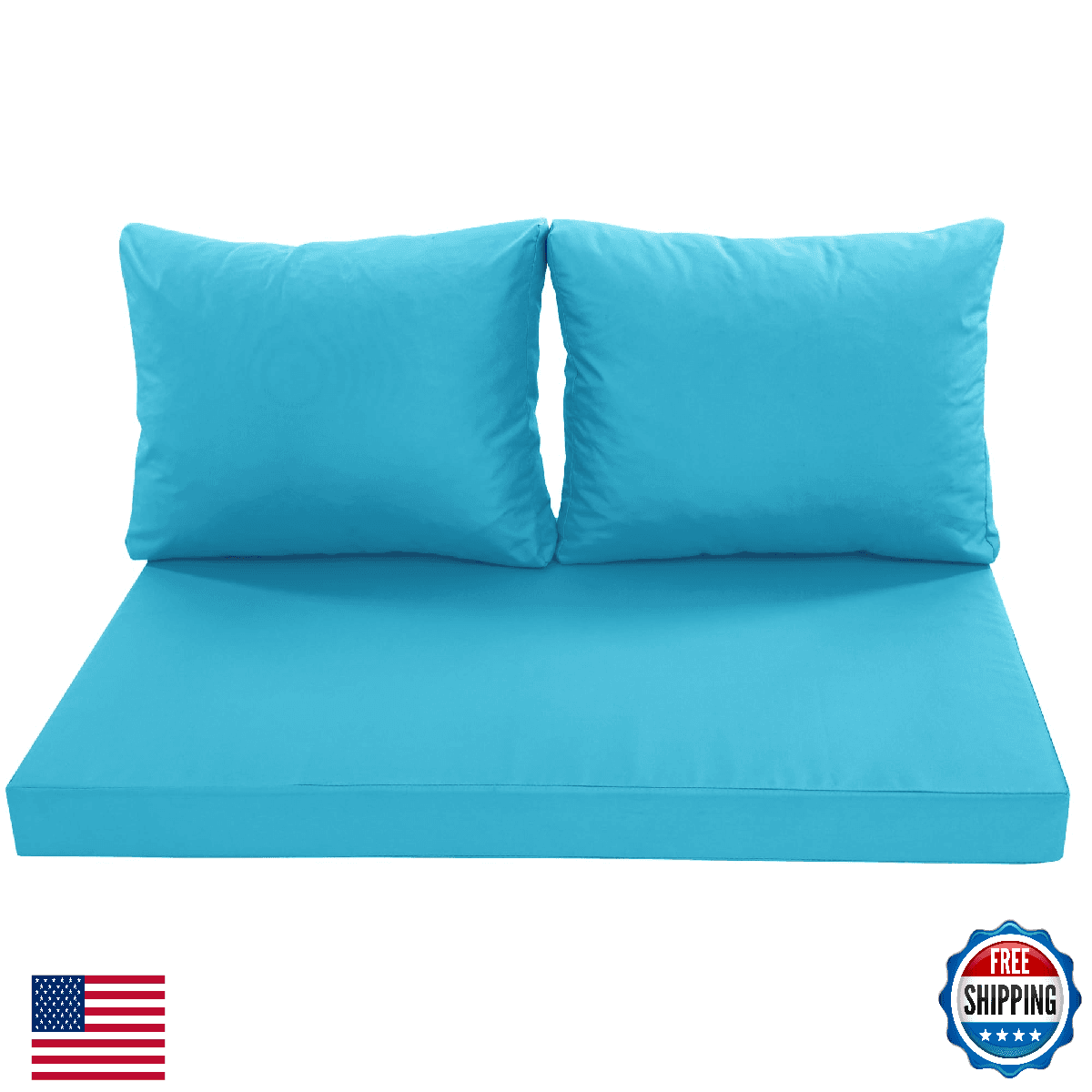 Summsun Outdoor Loveseat Cushions for Patio Furniture, Waterproof Weather & Fade - Image 1