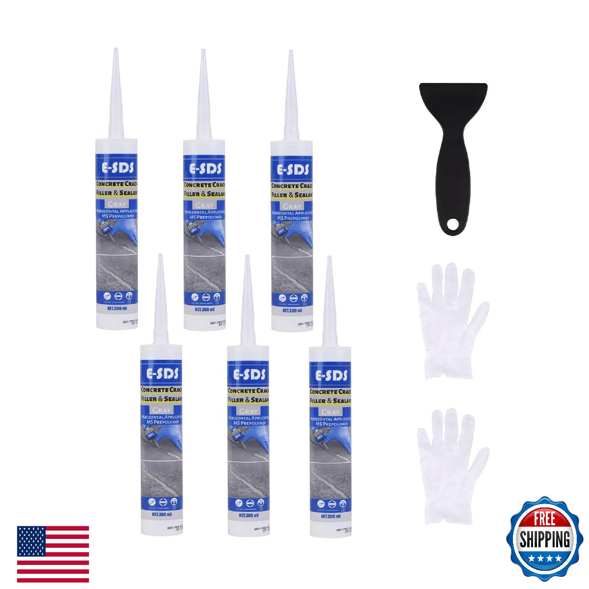 E-SDS Concrete Crack Filler Waterproof Cement Sealant Self-Leveling Driveway Rep - Image 1