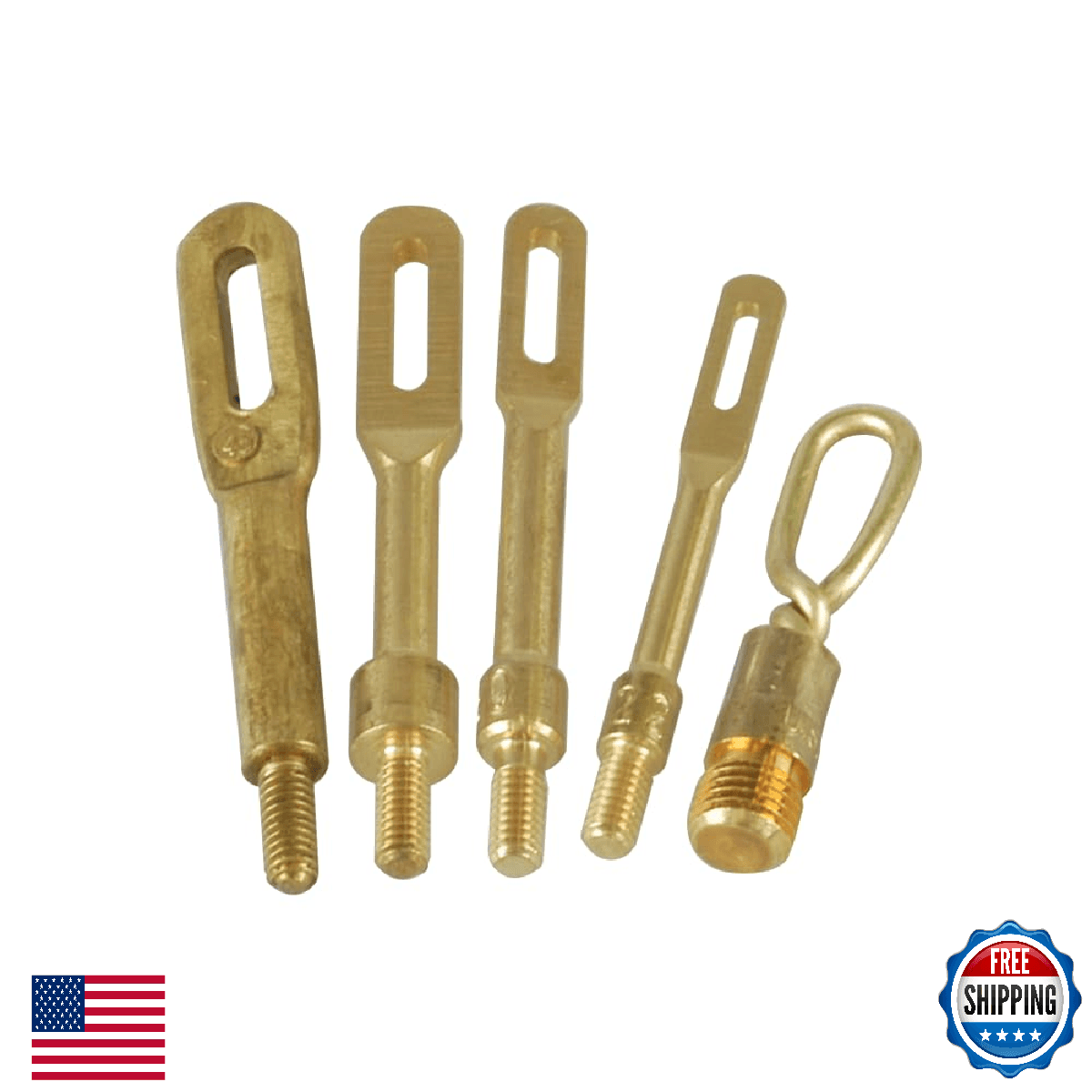 Tipton Solid Brass Slotted Tip Gun Jag 4 Pack - 8-32 Threads for Rifle/Handgun - Image 1