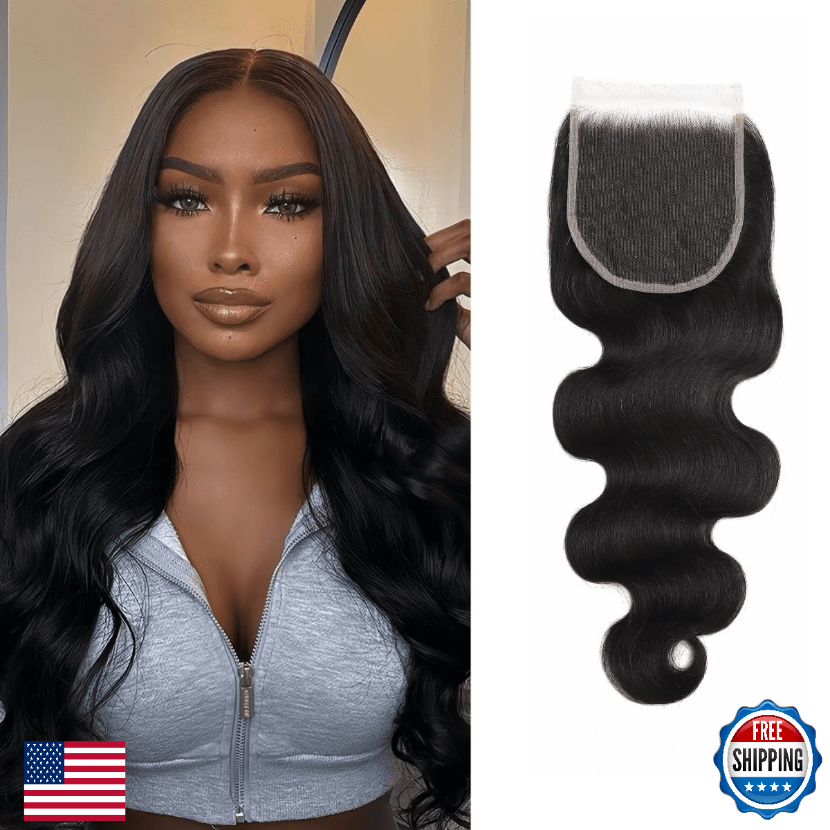 5x5 HD Lace Closure Body Wave Transparent HD Lace Closure Human Hair 12A Brazili - Image 1