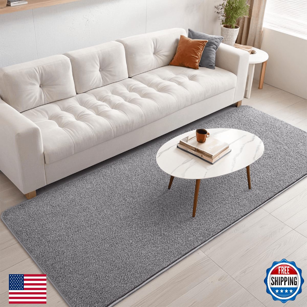 Nuttumico 2x6 Feet Rug Runners for Hallways Grey Area Rugs for Living Room Bedro - Image 1