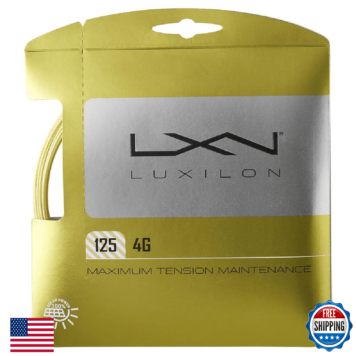Luxilon 4G 125 Tennis String - Set, Gold - Maximum Power & Spin - Image 1