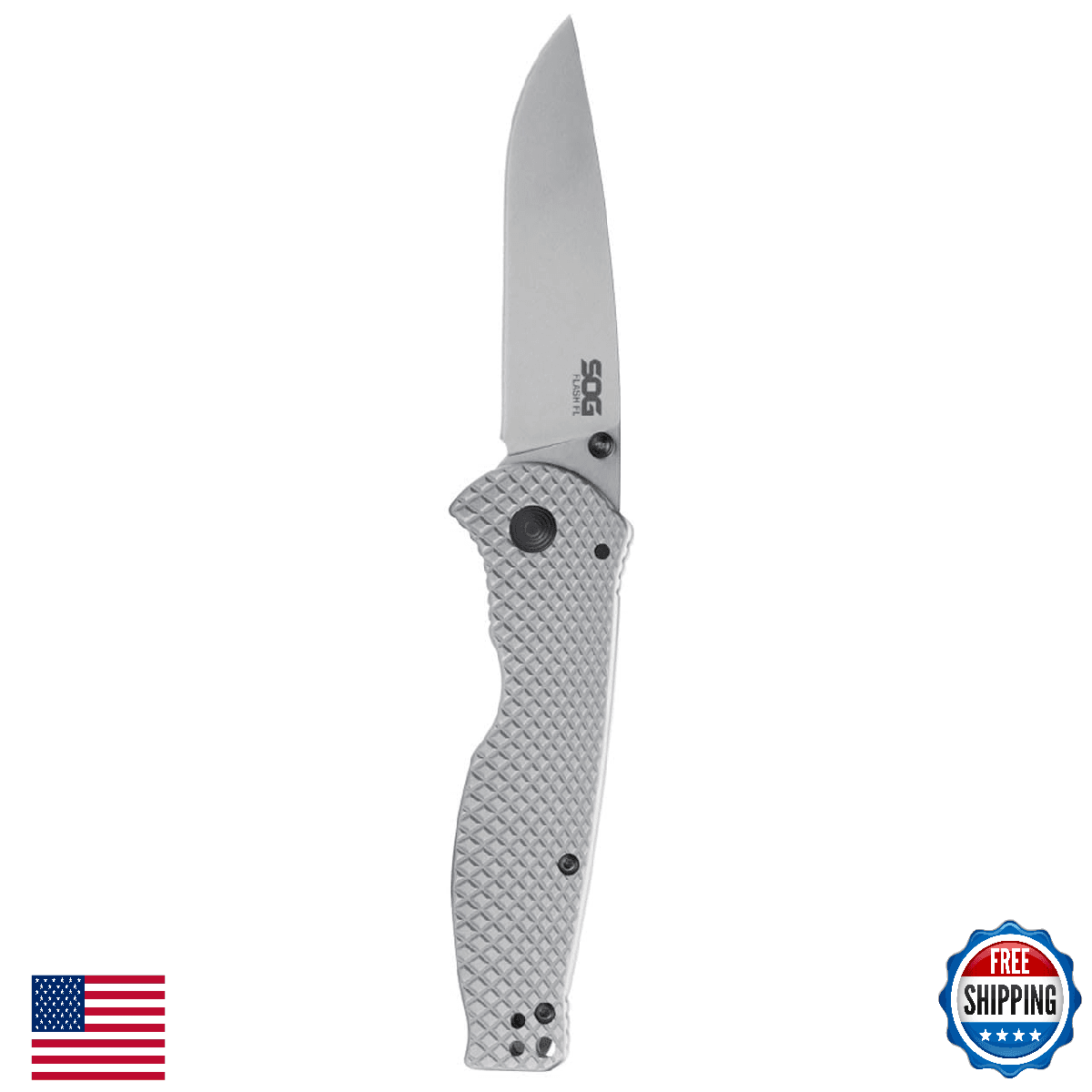 SOG Flash FL Folding Knife Frame Lock 3.44" 8CR13MOV Blade Reversible Pocket Cli - Image 1