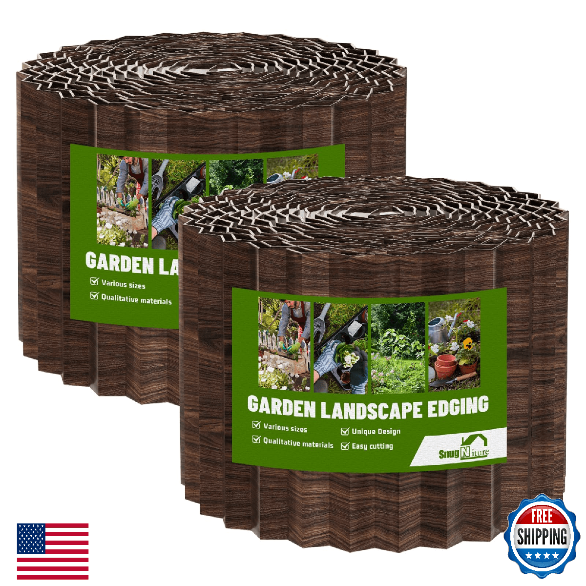 SnugNiture Corrugated Metal Garden Edging 4" x 50'-2 Pack, Sturdy Lawn Landscape - Image 1