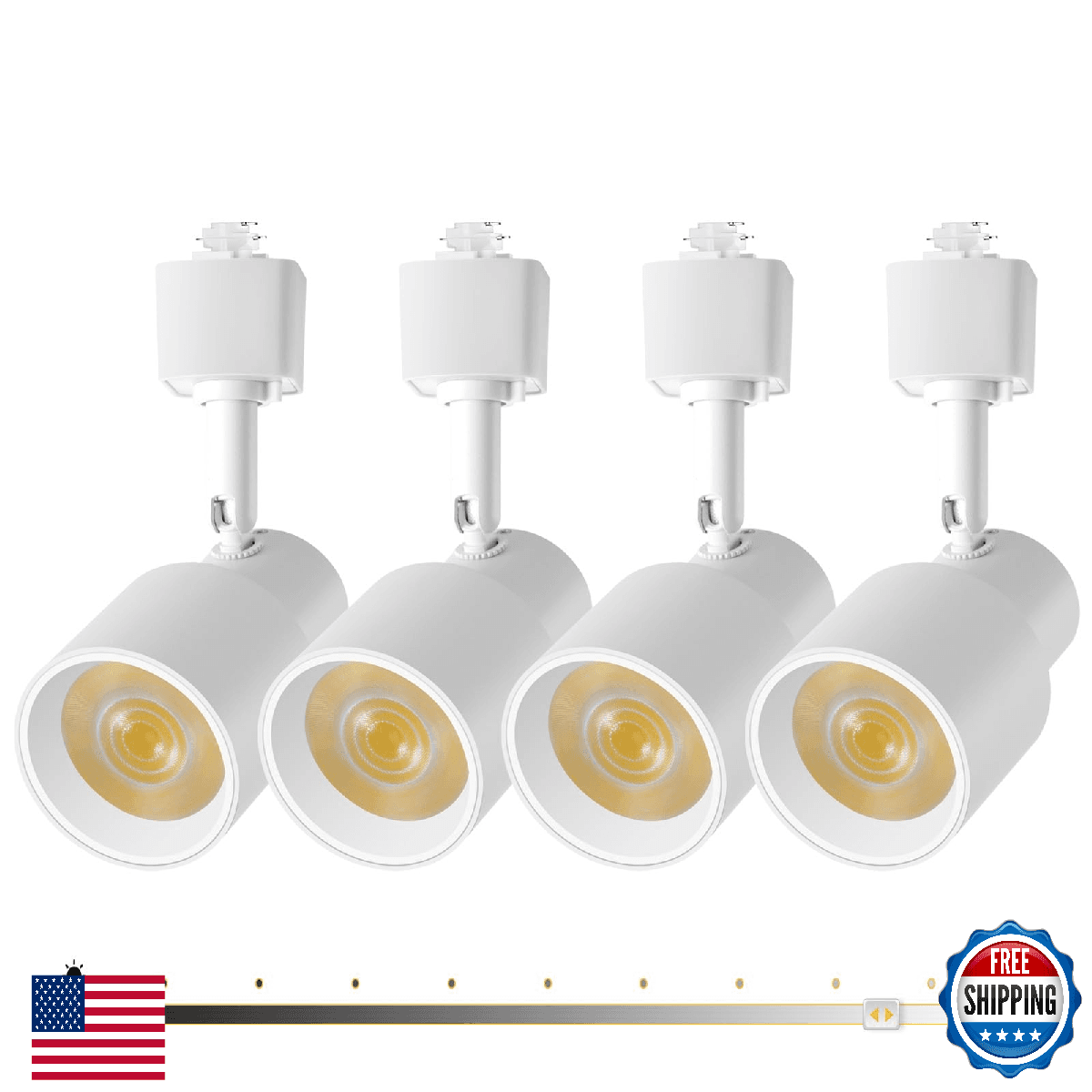 AIBISOD 4-Pack Dimmable LED Track Light Heads 3000K Warm White CRI90+ - Image 1