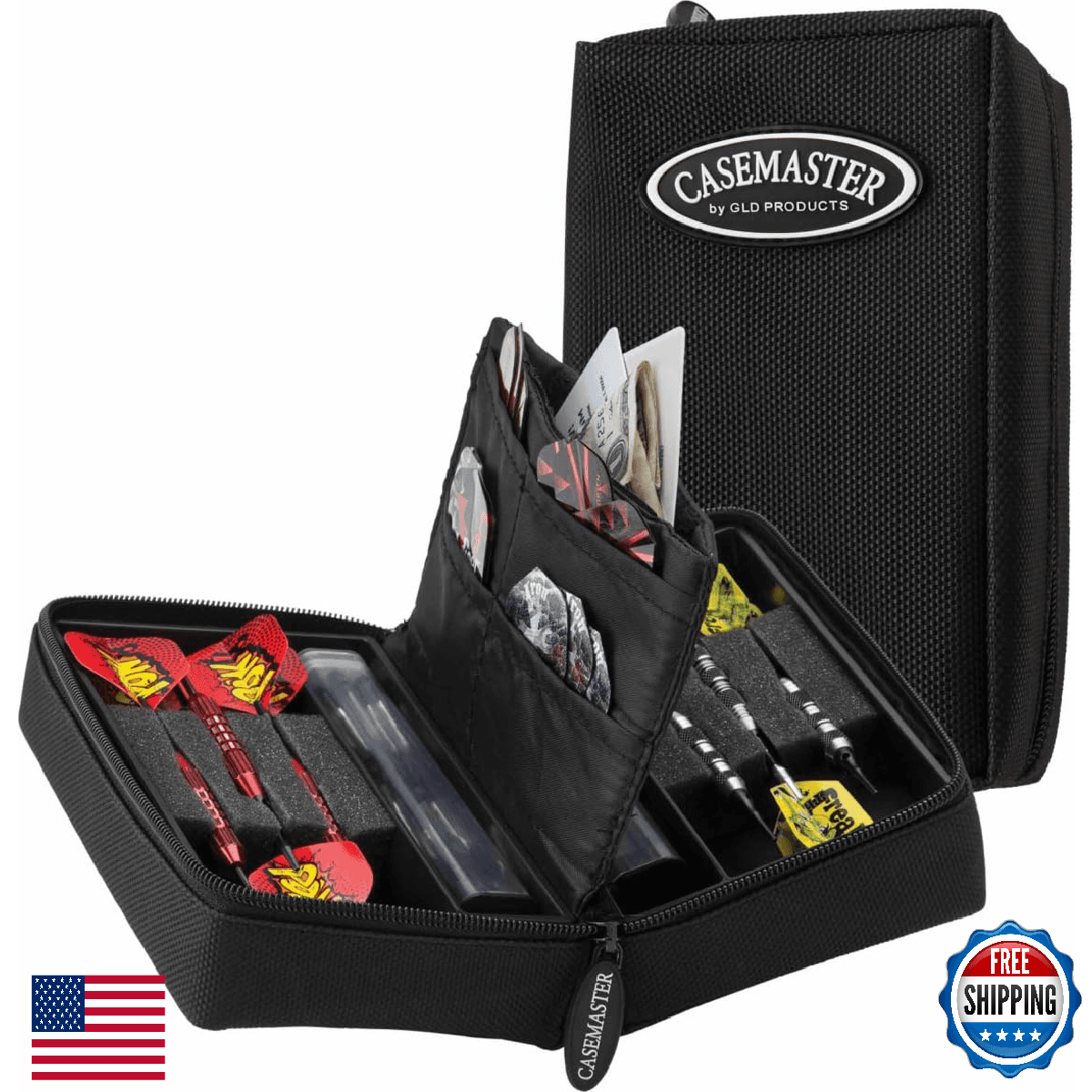Casemaster Elite Jr. Nylon Dart Carrying Case for 6 Steel/Soft Tip Darts - Image 1