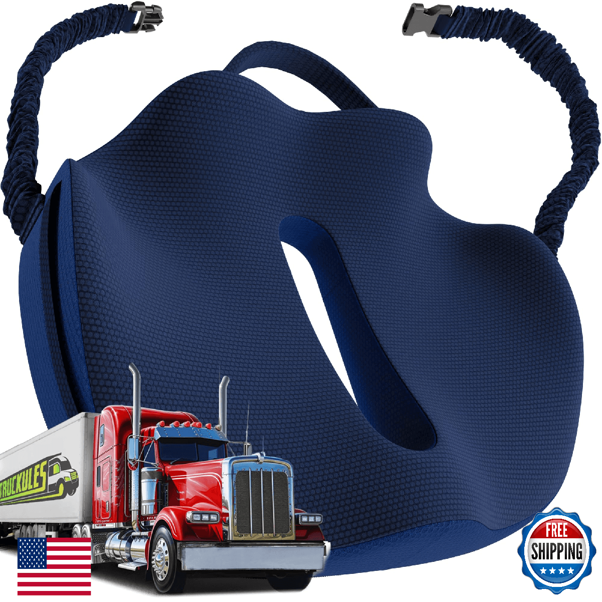 Truck Seat Cushion Driver - Upgraded Back Support Memory Foam - CertiPUR-US - Image 1