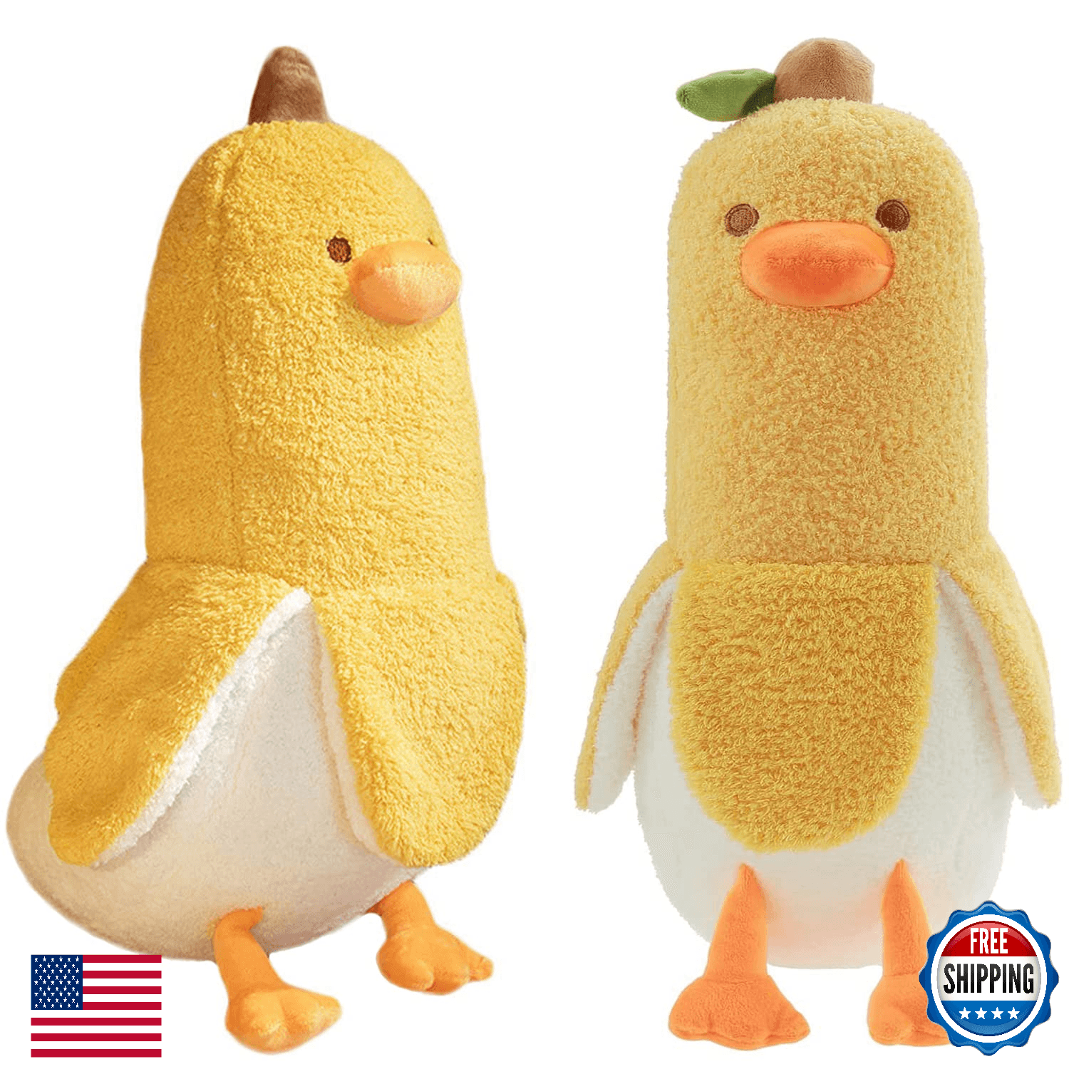 Banana Duck Plush Toy 35.5" Cute Stuffed Animal Hugging Pillow Plushie - Image 1