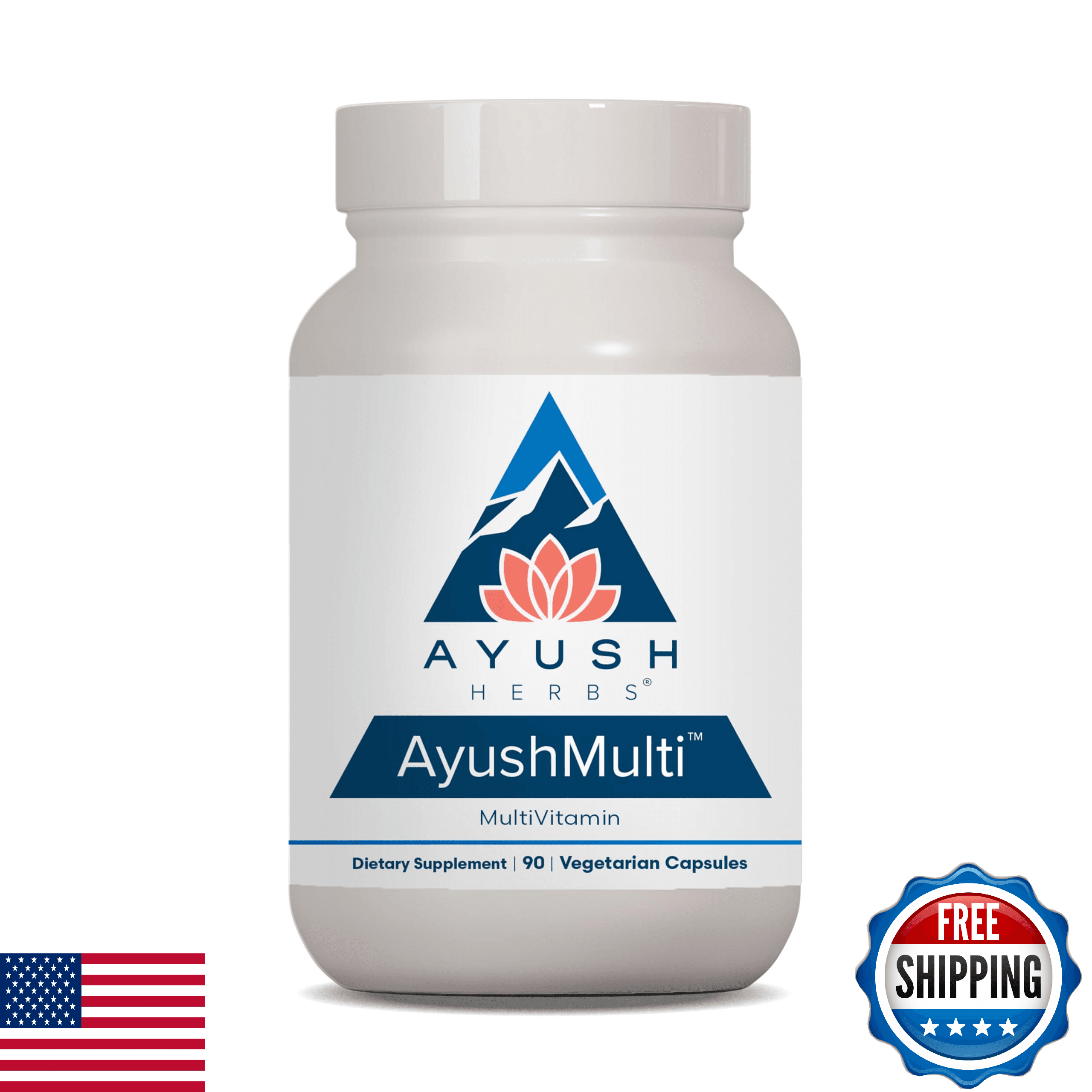 Ayush Herbs Ayush Multi Vitamin Capsules w/ Iodine, Zinc, Iron, Biotin, Antioxid - Image 1