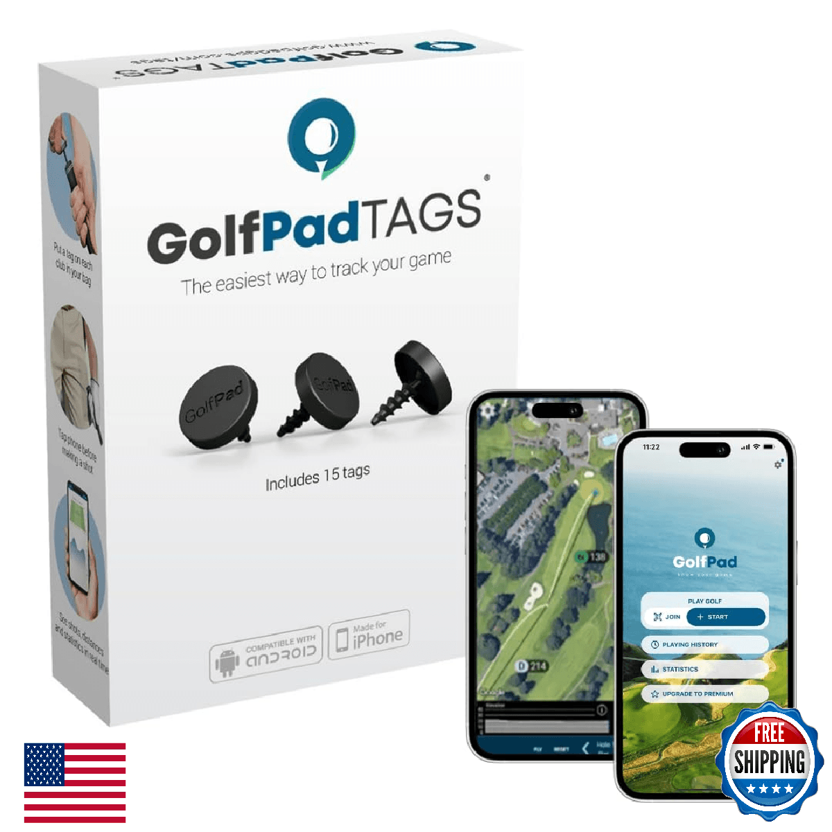 Golf Pad TAGS Automatic Swing Trainer System for Android & iPhone - Image 1