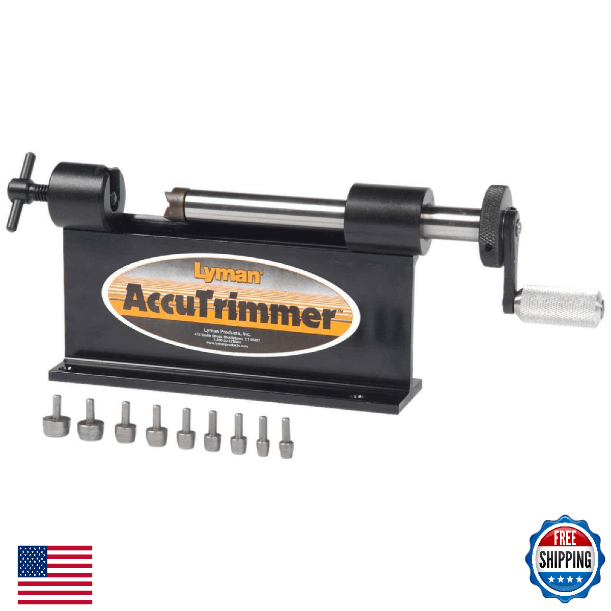 Lyman Accutrimmer w/ 9 Pilot Multi-Pack .17-.458 Win Mag Case Trimmer - Image 1