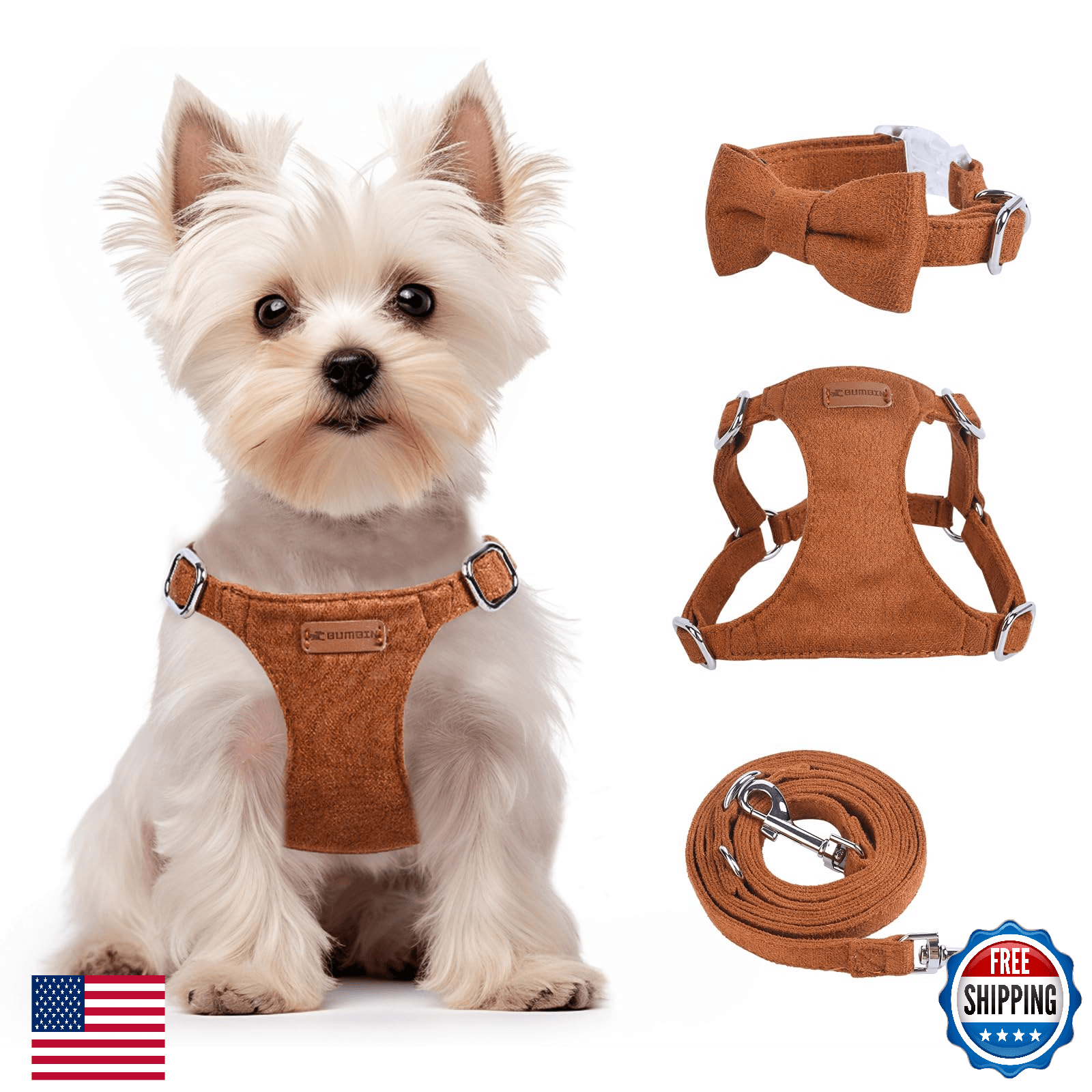 XXS Dog Harness & Leash Set - No Pull Adjustable Puppy Vest - Teacup, Yorkie, Po - Image 1