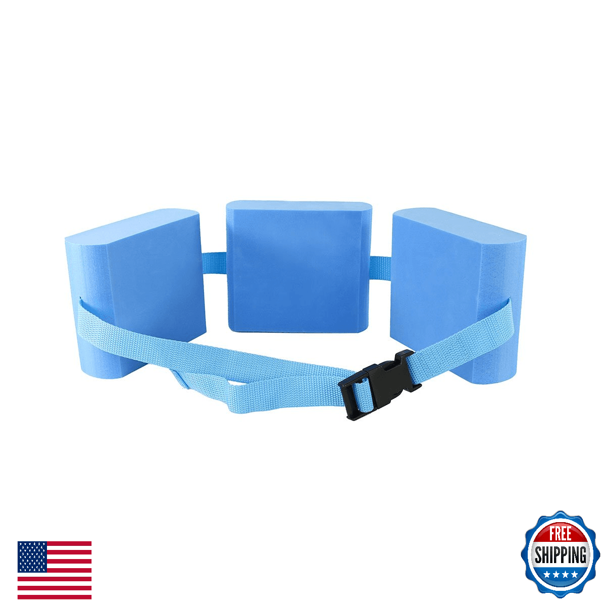 CanDo 20-4002B Swim Belt w/ 3 Oval Floats, Blue, Adjustable, Aquatic Exercise - Image 1