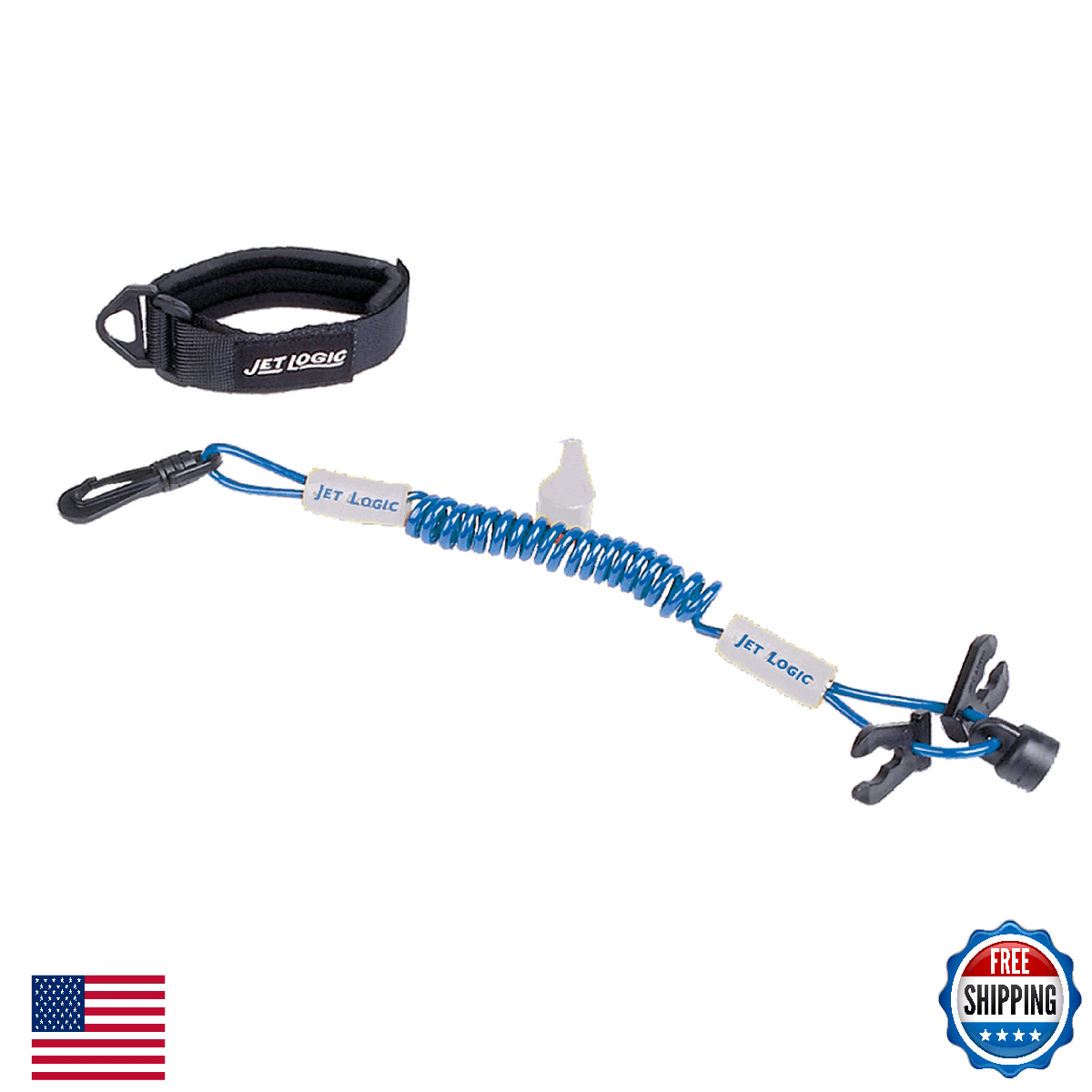Kwik Tek Ultimate Lanyard Blue/Silver PWC SeaDoo Yamaha Kawasaki Honda UL-3 - Image 1