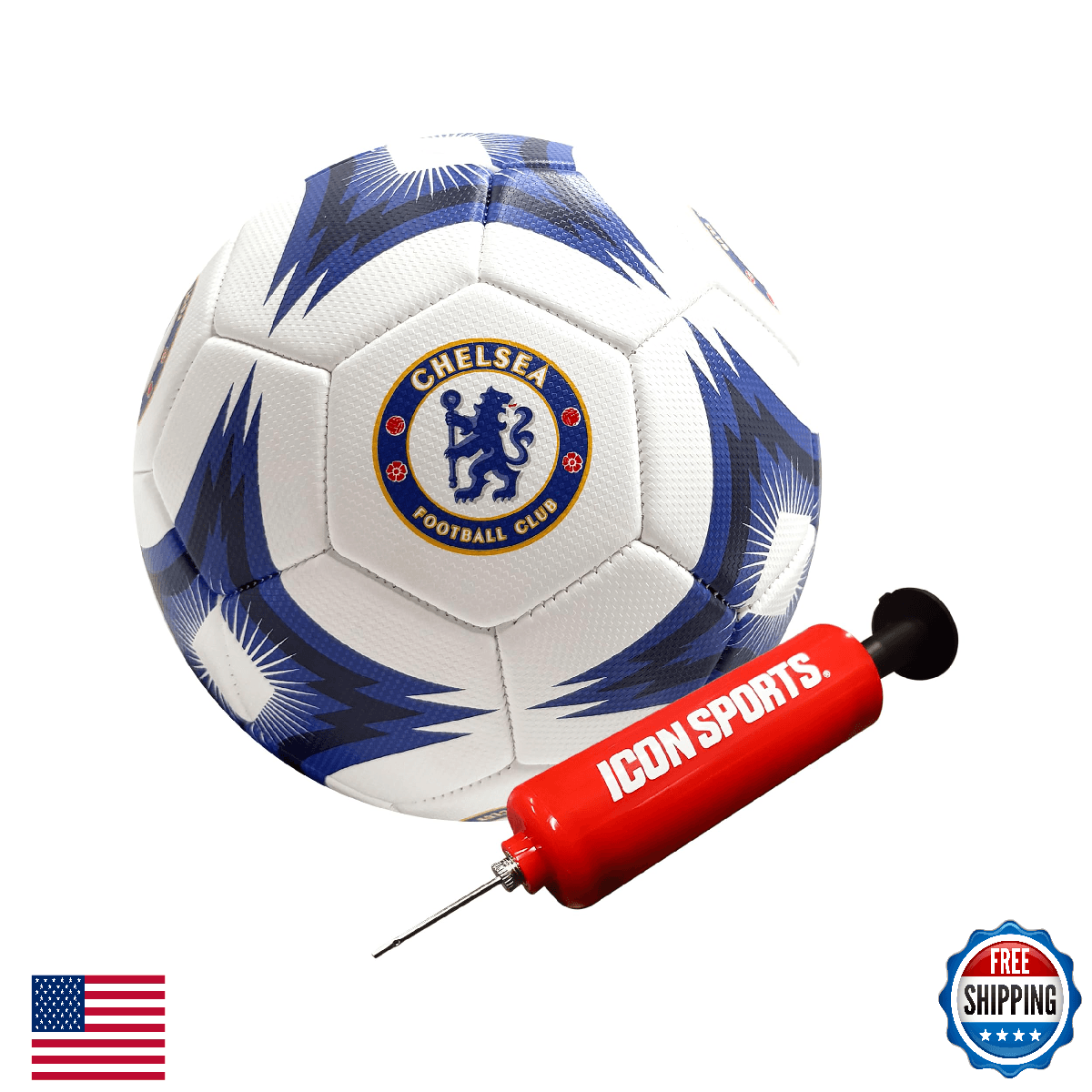Icon Sports Official Chelsea FC Soccer Ball - CHL154BLT White Size 3 - Image 1