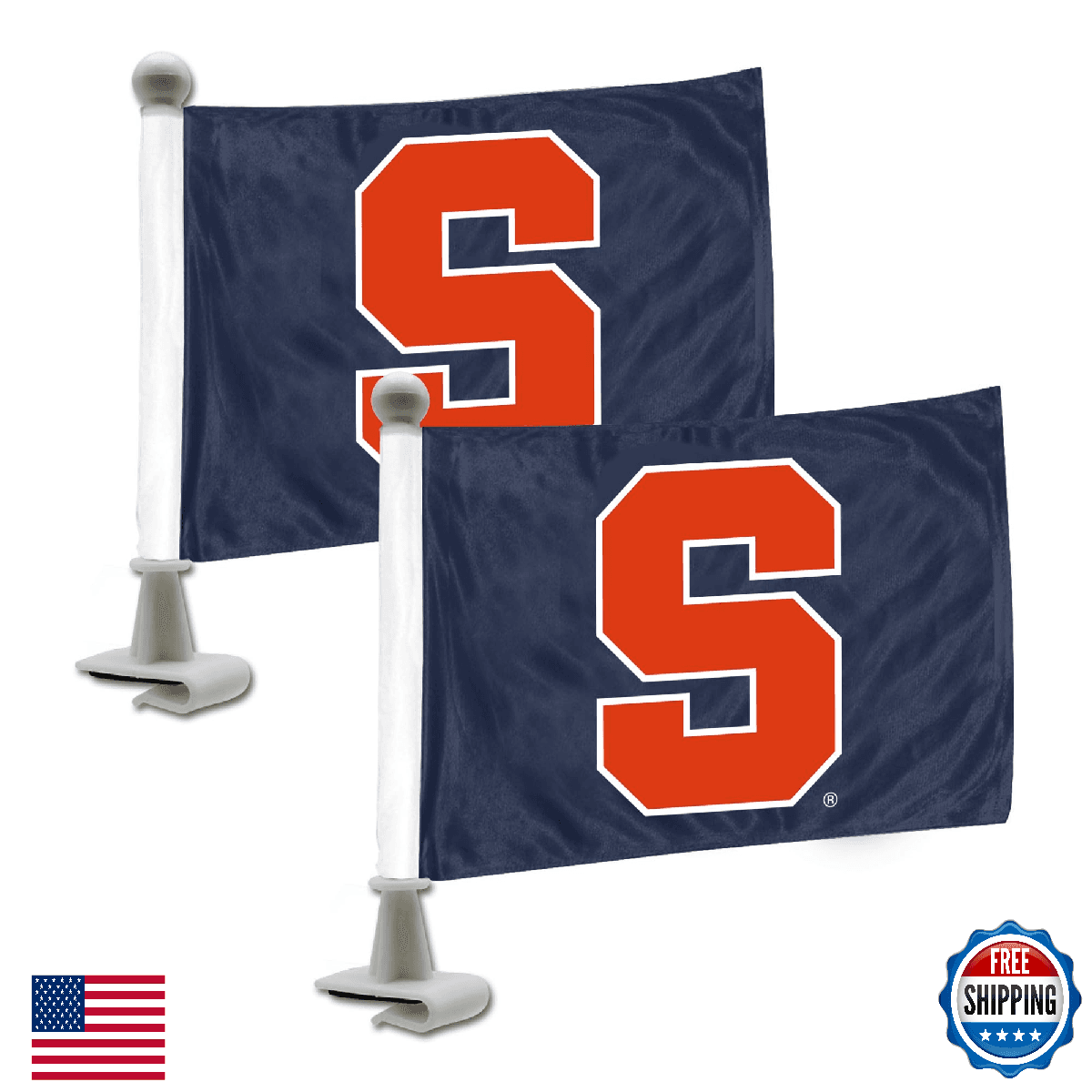 FANMATS Syracuse Orange Ambassador Car Flags - 2 Pack Mini Auto Flags 4in - Image 1
