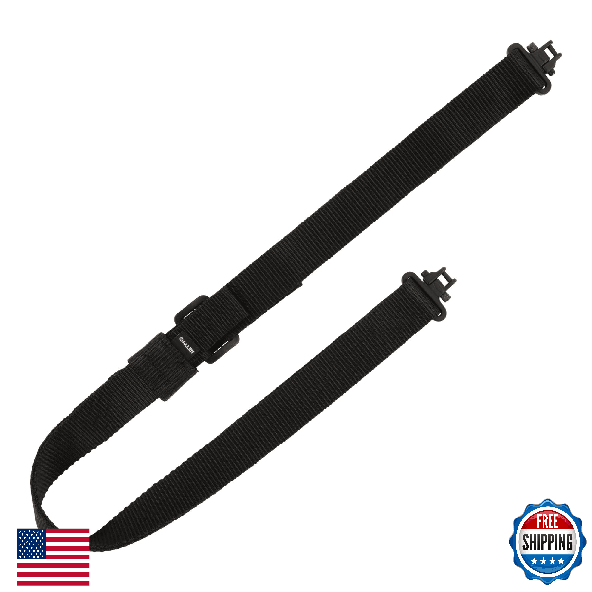 Allen Company Quick Adjust 1.25" Web Rifle Sling w/Swivels - Black, 26-33" - Image 1