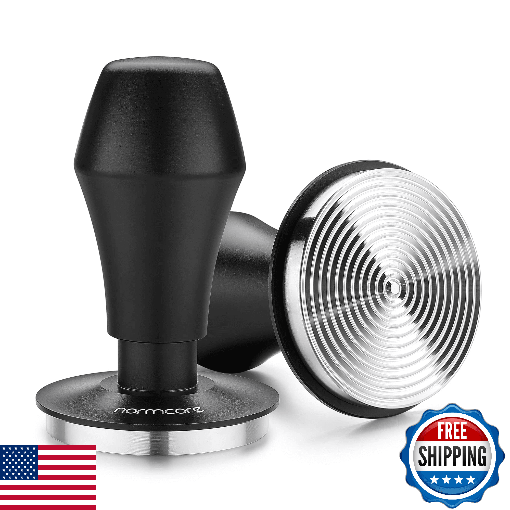 Normcore 58.5mm Espresso Tamper V4 Spring Loaded Stainless Steel Ripple Base - Image 1