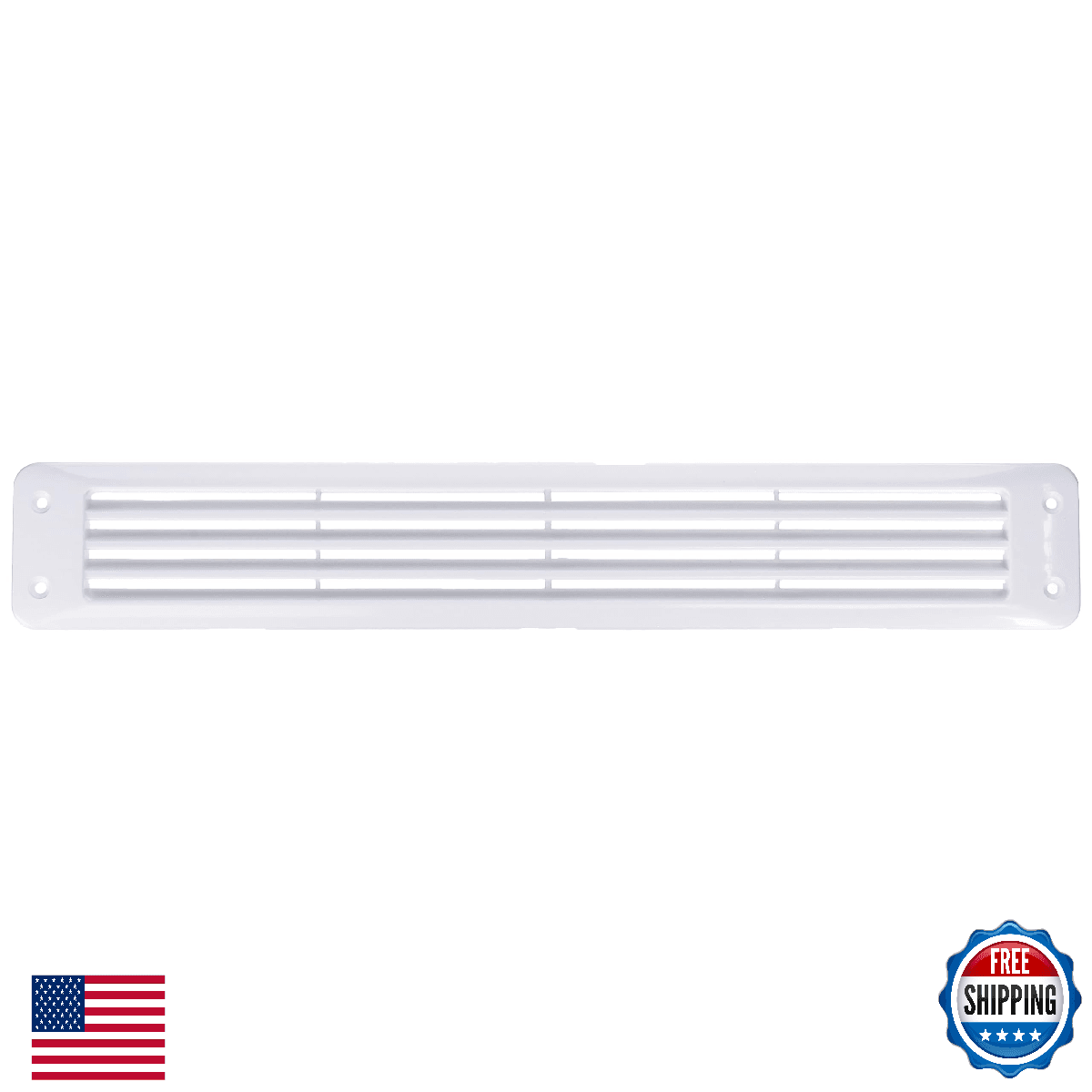 Attwood 6031497 Flush Louvered Vent White Boat Marine - Image 1