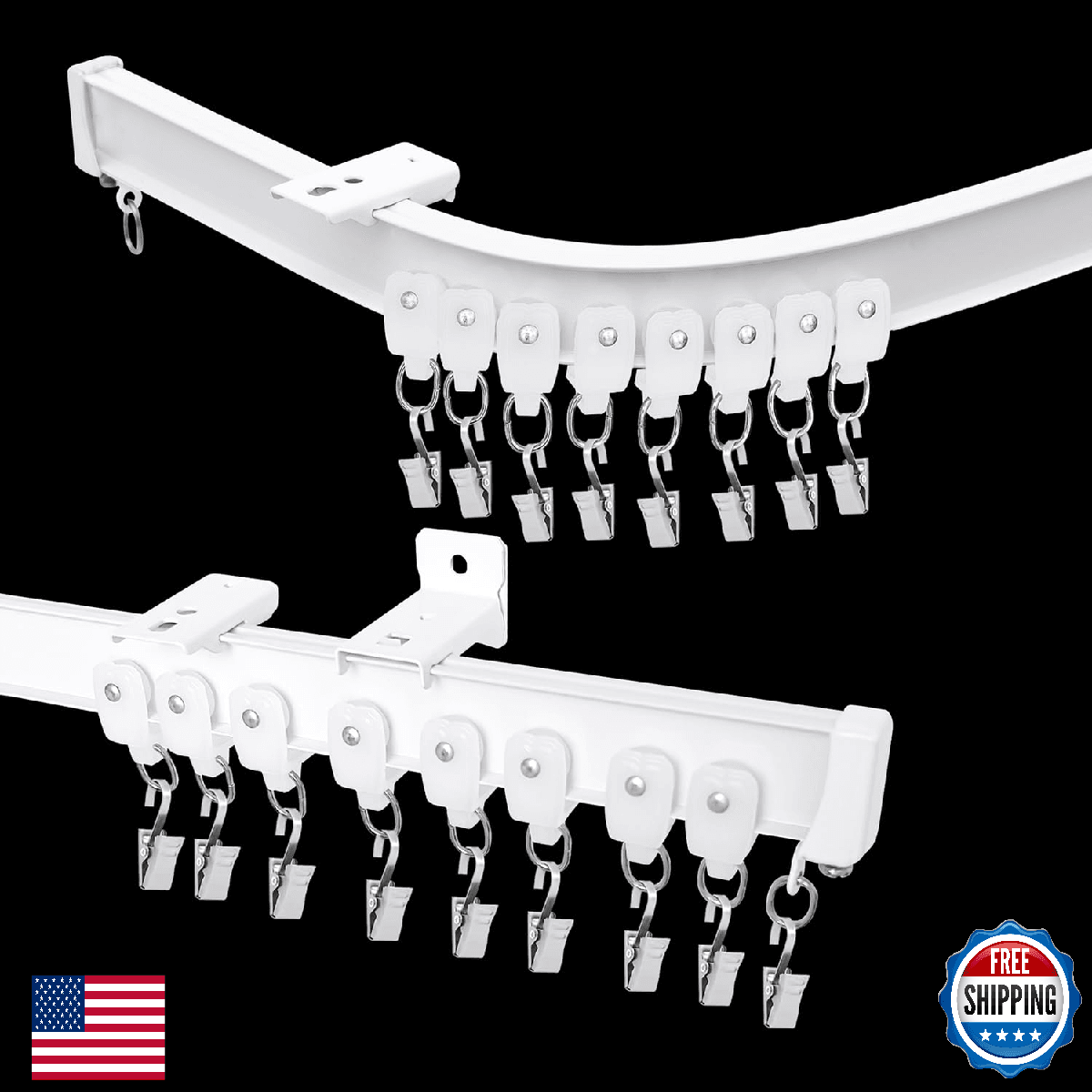 Cbsroro Flexible Bendable Ceiling Curtain Track Room Divider Curtain Rod Ceiling - Image 1