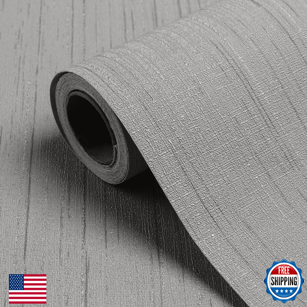 Biyoee Grey Grasscloth Peel & Stick Wallpaper Textured Contact Paper 52.4 sqft - Image 1