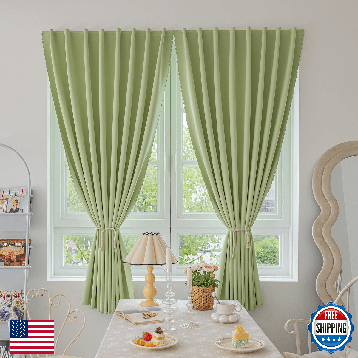 Jilron Magic Tape Blackout Curtains for Bedroom - No Drilling, Easy Install - Image 1