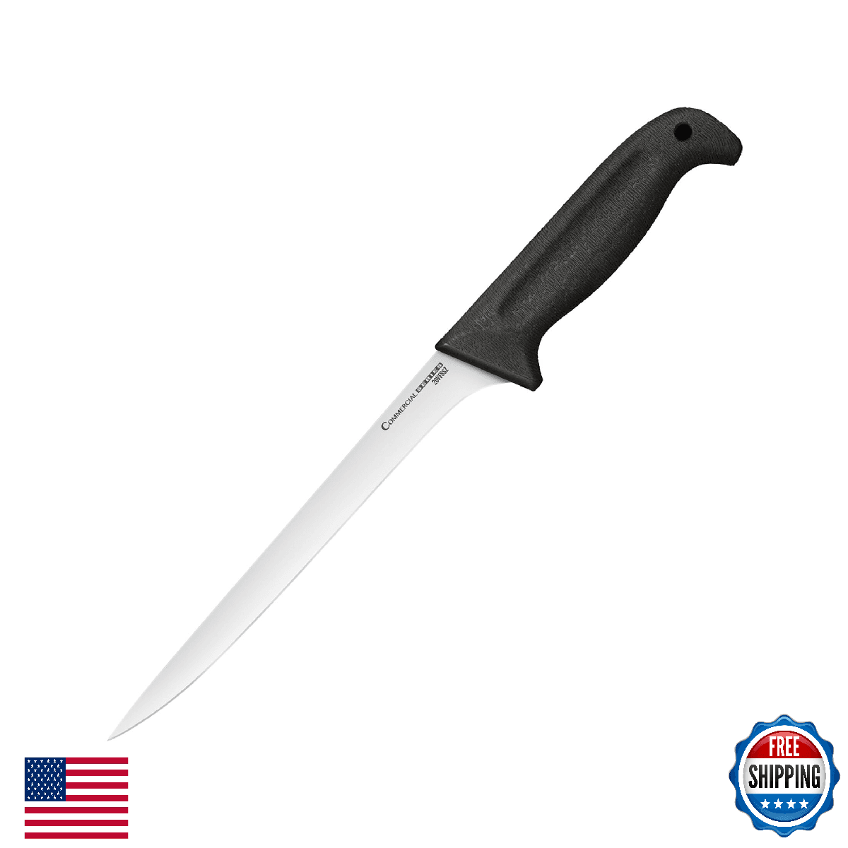 Cold Steel 8" Filet Knife: German 4116 SS Fixed Blade, Kray-Ex Handle - Image 1