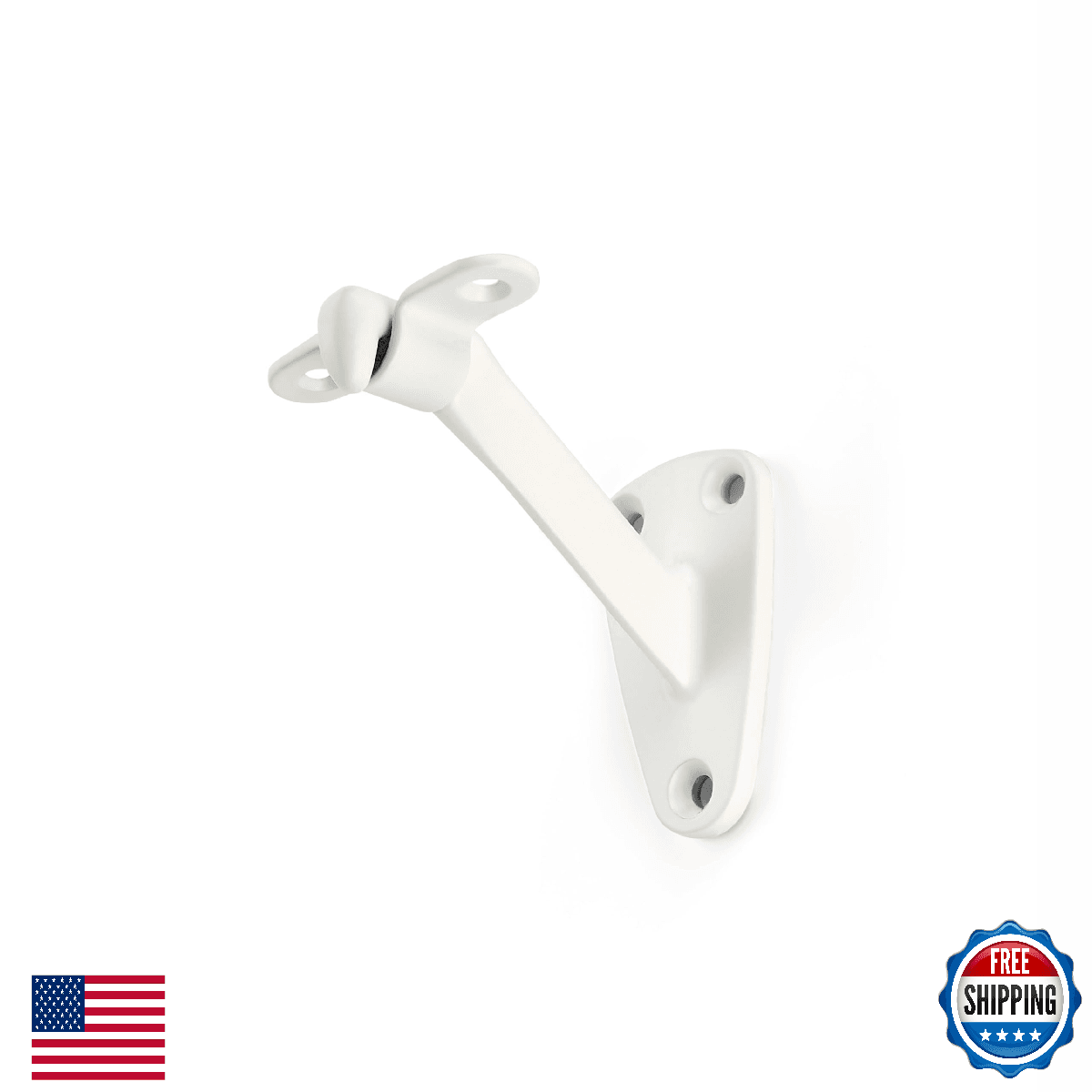 KTUMEWARE 3in Handrail Stair Brackets 10 Pack White Indoor Outdoor Balcony Corri - Image 1