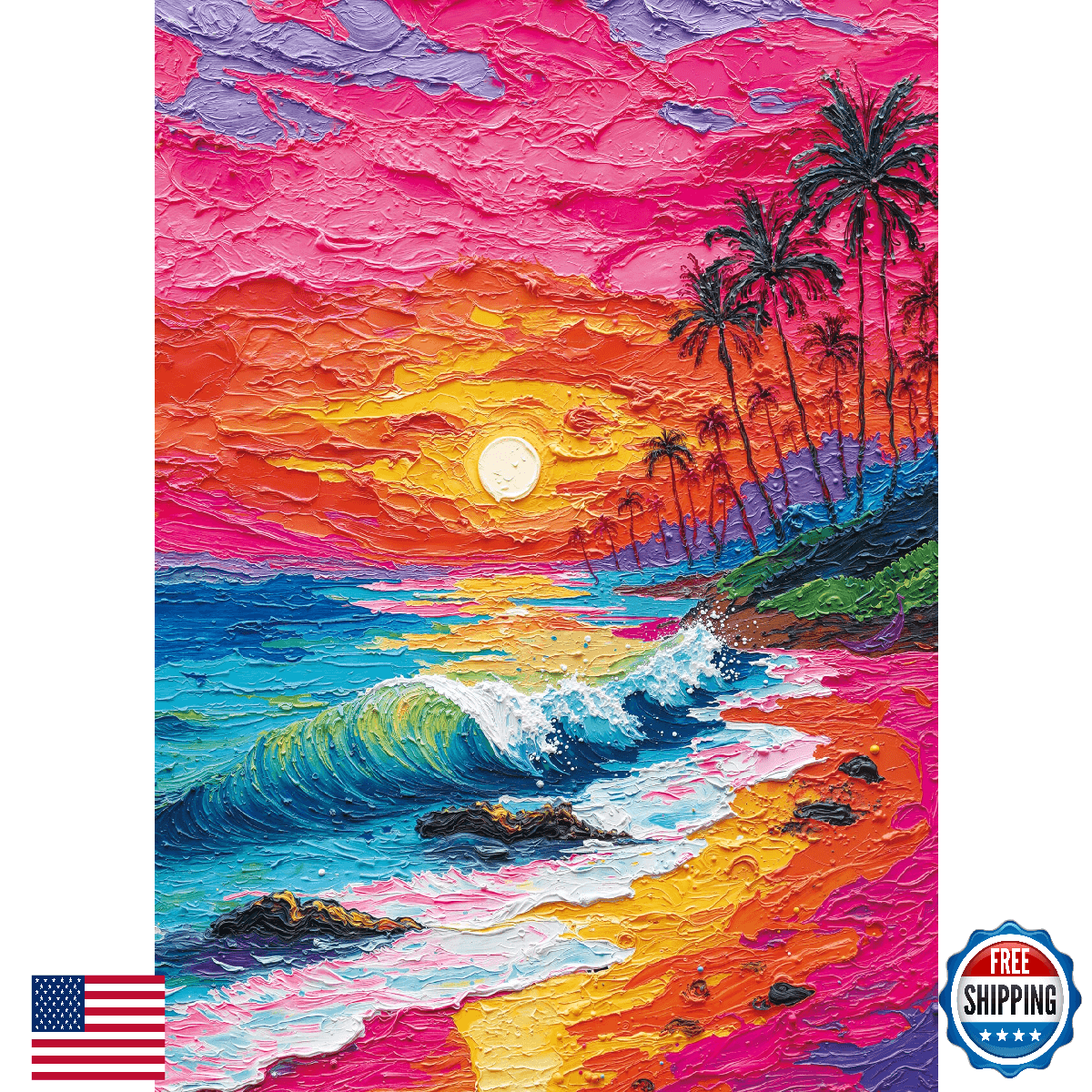 XURLEQ Rose Beach Jigsaw Puzzles 1000 Pieces for Adults -Challenging Summer Trop - Image 1