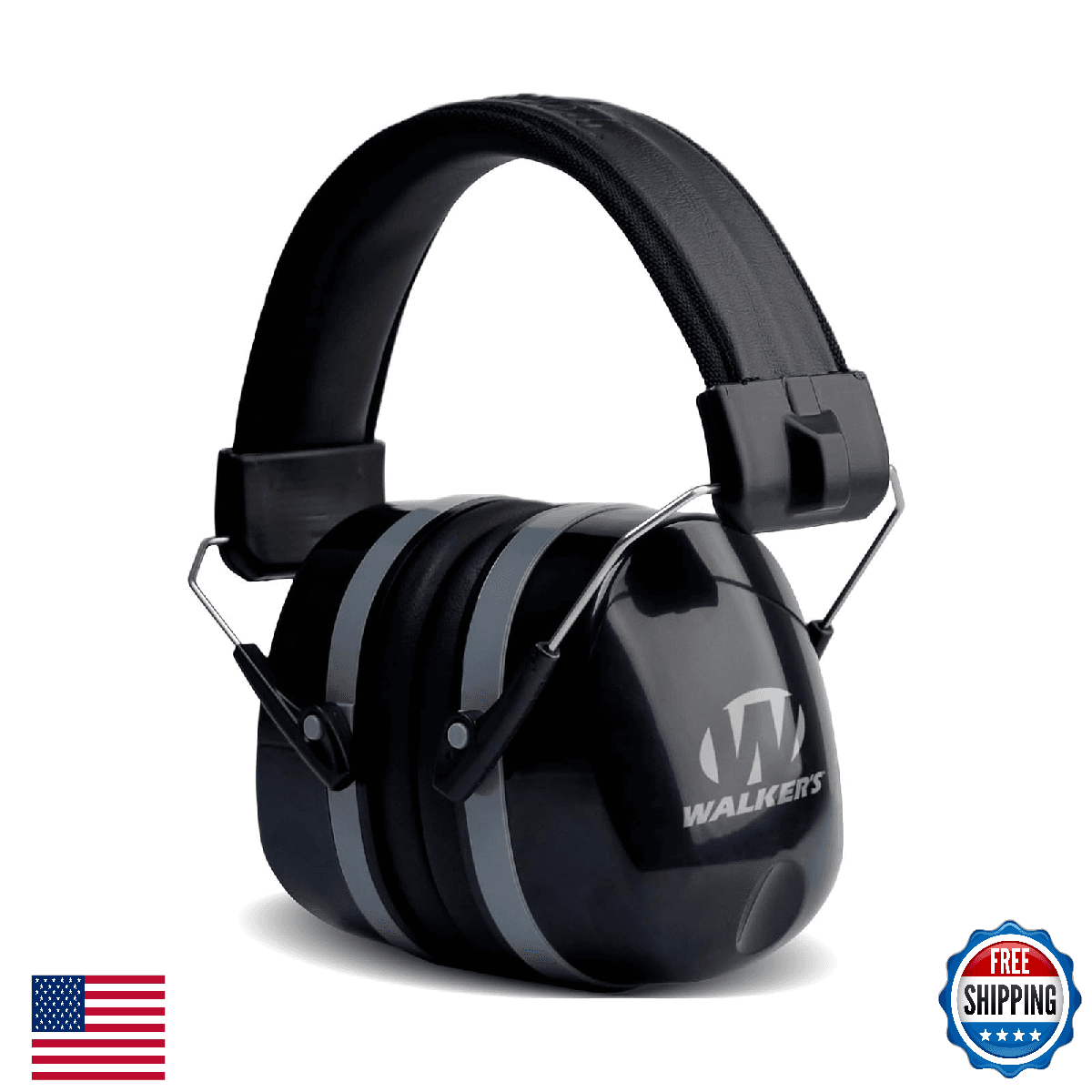 WALKER'S Premium Passive Folding Earmuffs 32dB NRR Noise-Blocking Hunting - Image 1