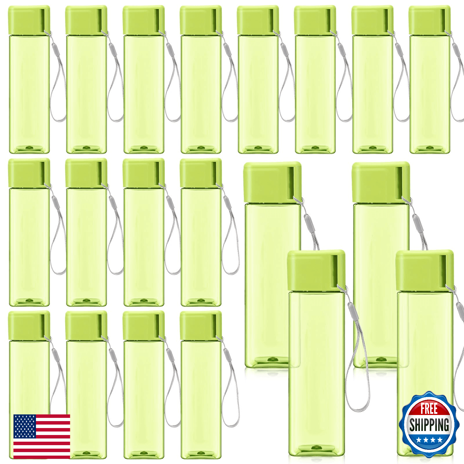 Mifoci 20x 17oz Green Plastic Water Bottles Gym Sports Reusable Drinking Cups - Image 1