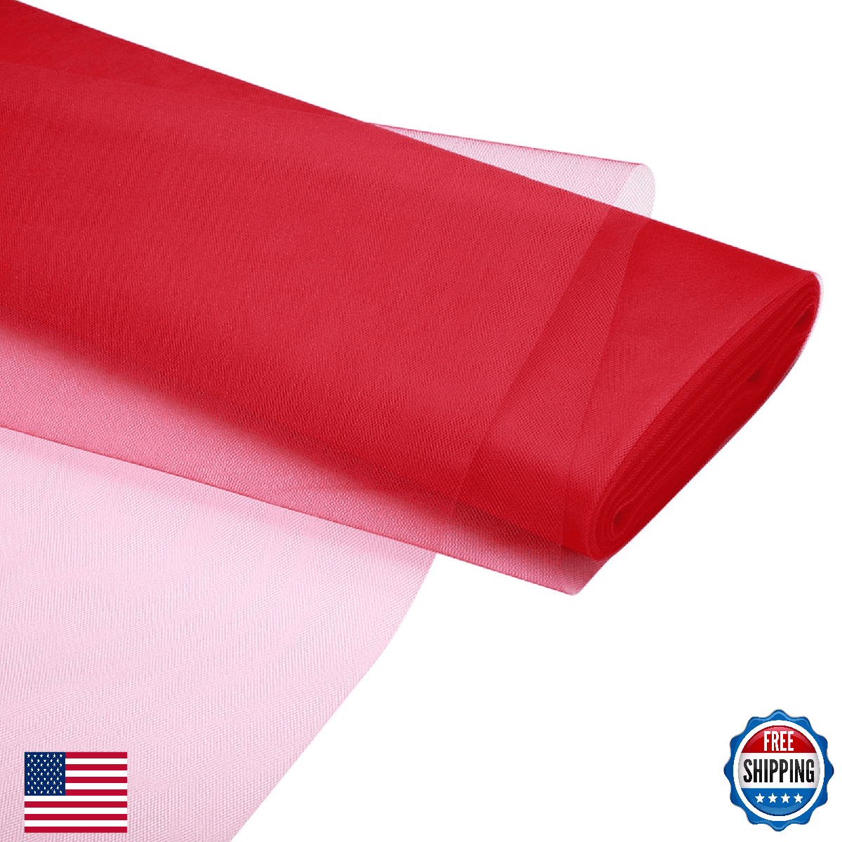 PATIKIL 100% Polyester Tulle Fabric Rolls 54in x 40yds for DIY Crafts Wedding Pa - Image 1