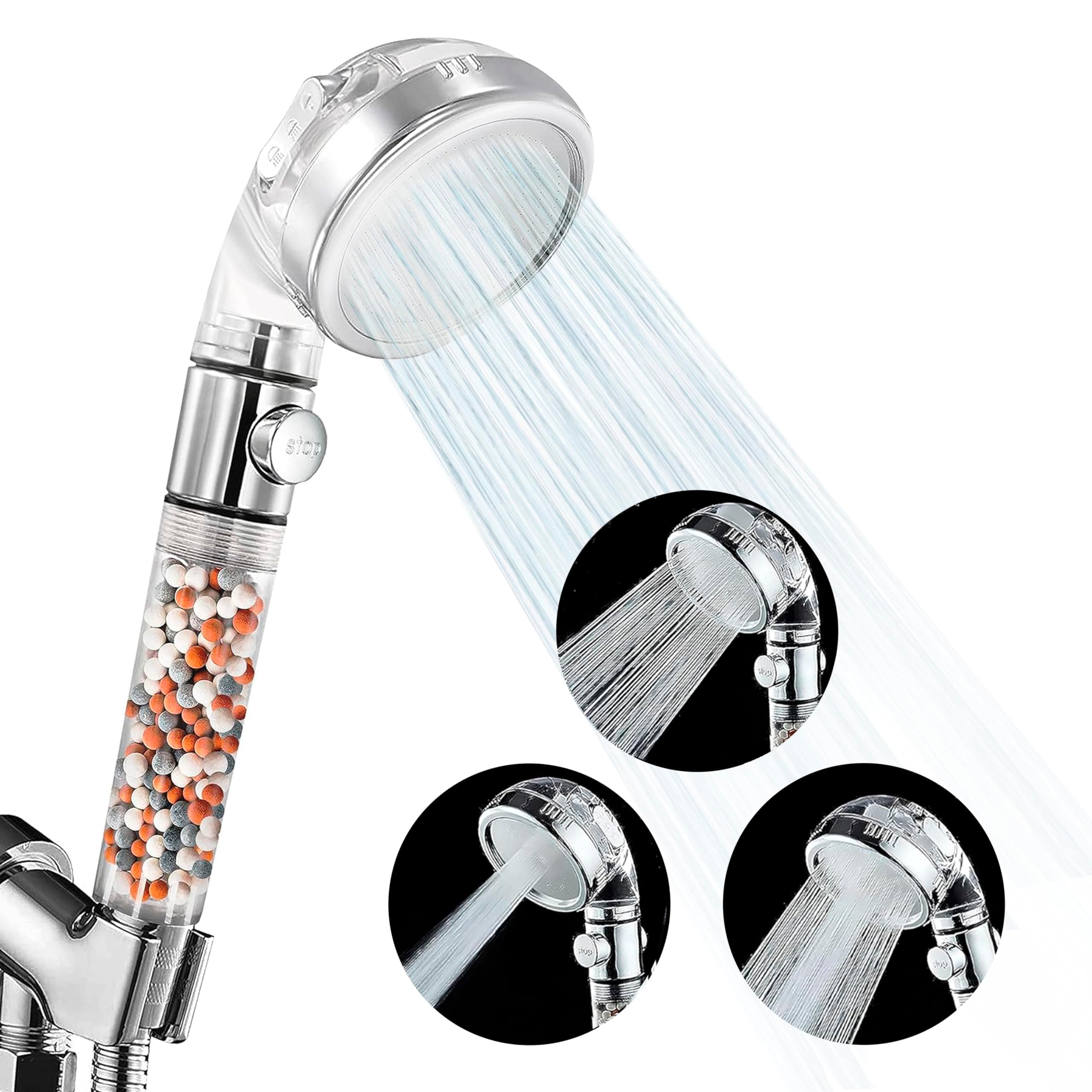Shower Envy High-Pressure Filtered Shower Head - Ionic Beads, 3-Spray Modes - Image 1