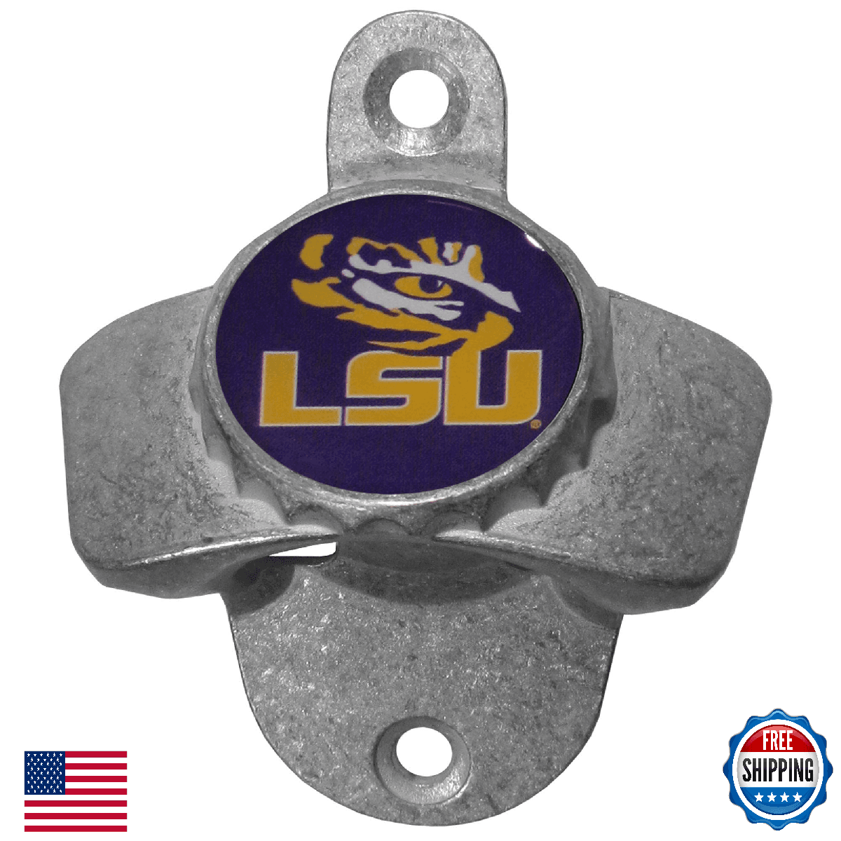 Siskiyou Sports NCAA LSU Tigers Wall Mount Bottle Opener White - Image 1