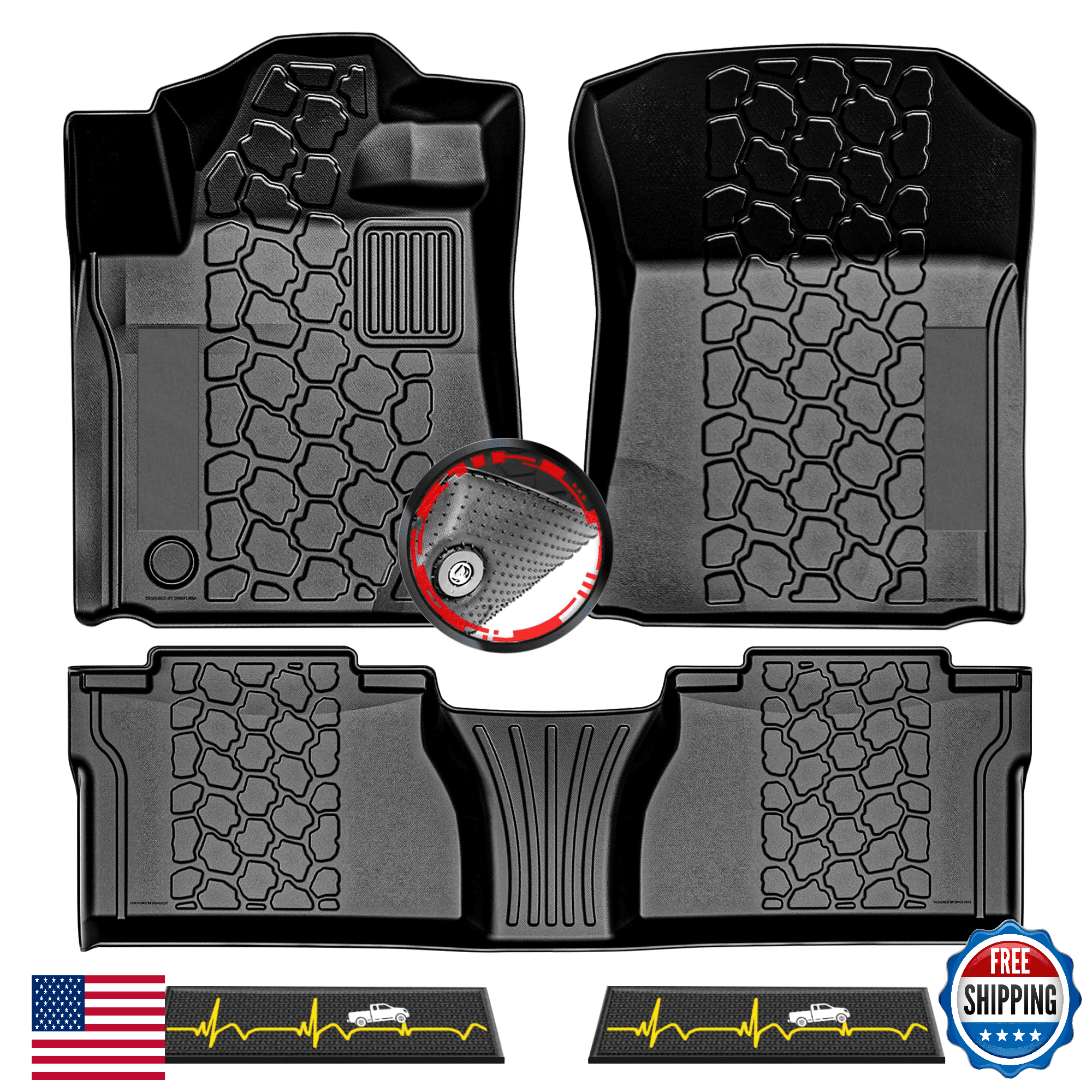 Toyota Tundra 2014-2021 Double/Creww Max Cab All-Weather 3D Floor Mats Car Liner - Image 1