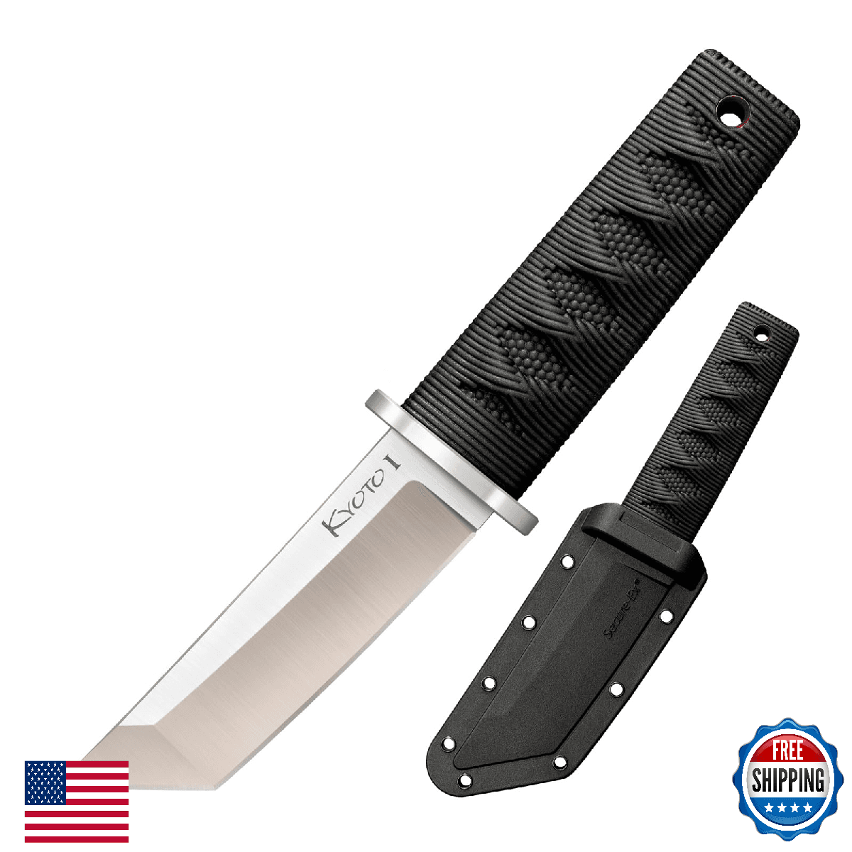 Cold Steel Kyoto I 3.25" Tanto Fixed Blade Knife 8CR13MOV Steel Kray-Ex Handle - Image 1