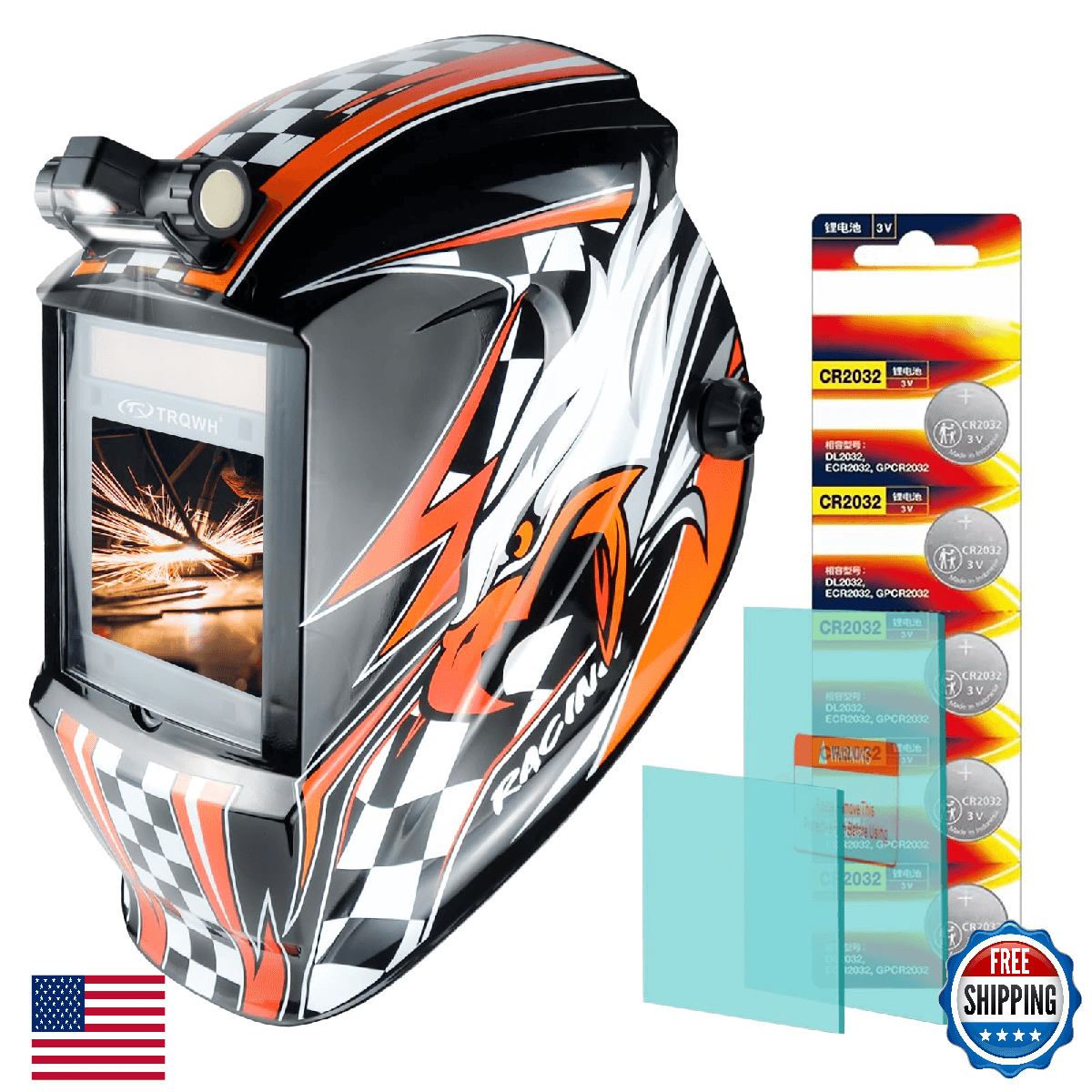 TRQWH Auto Darkening Welding Helmet Large View True Color Solar Powered Welder - Image 1
