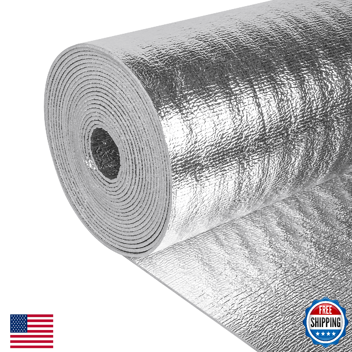Reflective Insulation Roll 24"x50ft 3mm Foam Core Radiant Barrier Double Foil - Image 1