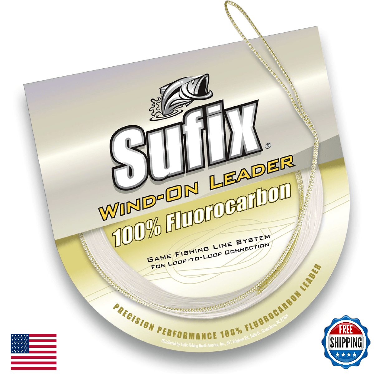Sufix Wind-On Fluorocarbon Leader Fishing Line 33FT 80LB Clear - Image 1