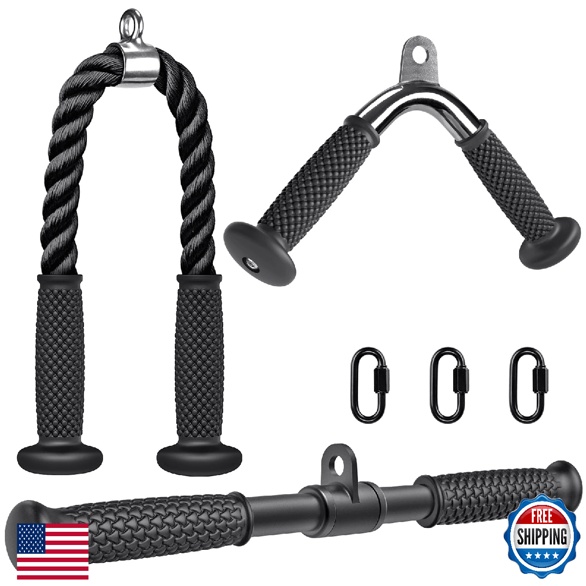 Kipika Tricep Pull Down Rope Attachment Cable Machine Home Gym Accessories Pulle - Image 1