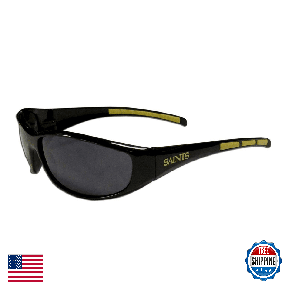 New Orleans Saints Wrap Sunglasses - 100% UVA/UVB Protection, Team Logo - Image 1